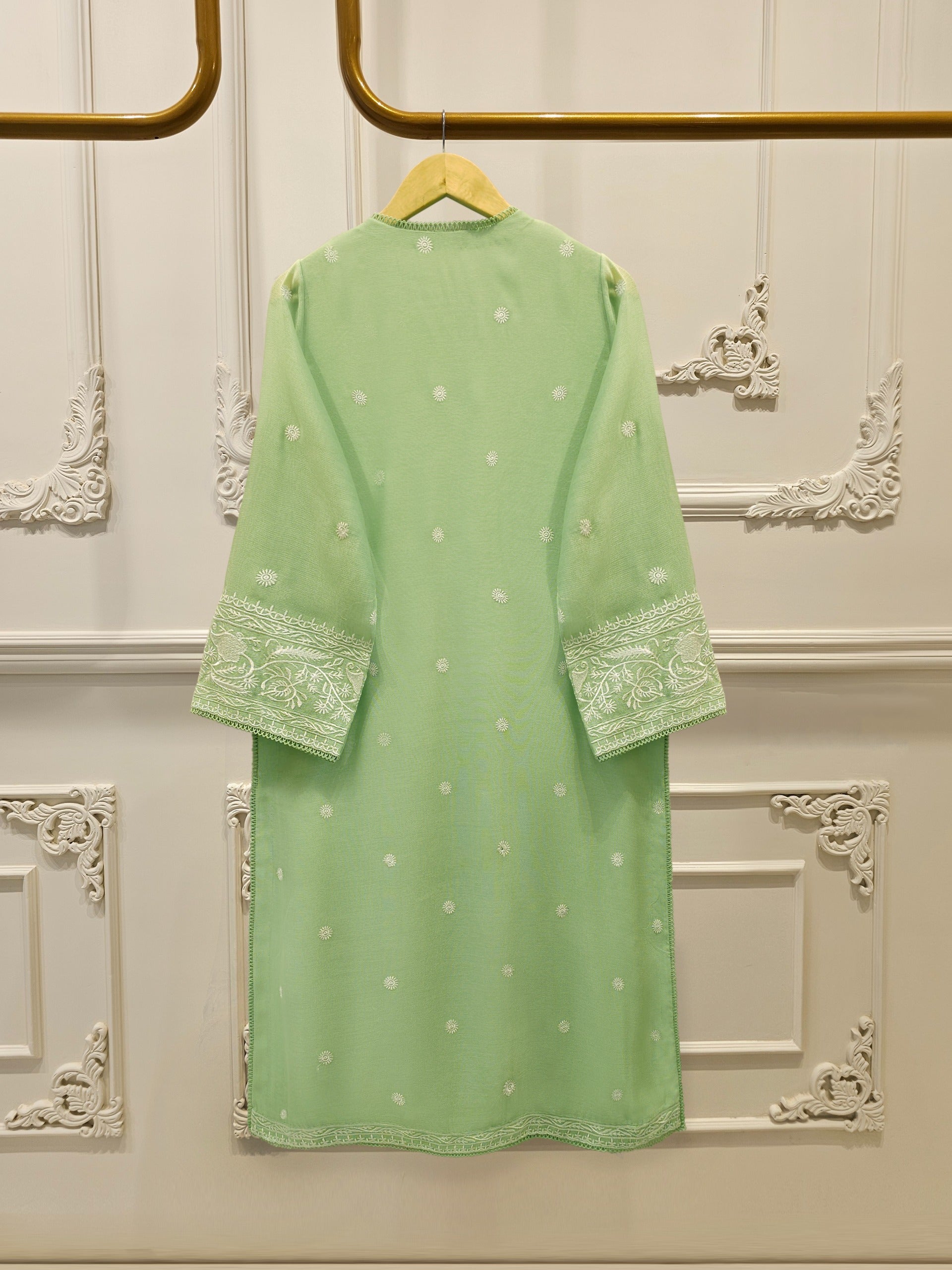 3 Piece - Pure Embroidered Cotton Net Suit S113241