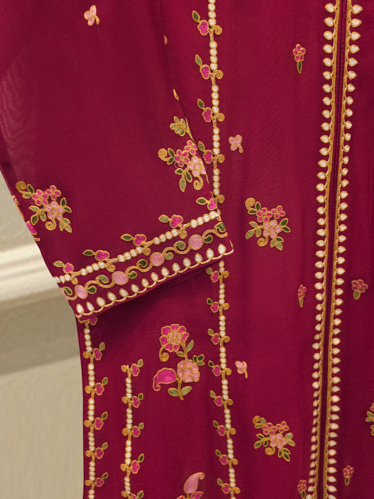 3 Piece - Pure Embroidered Cotton Net Suit S113282