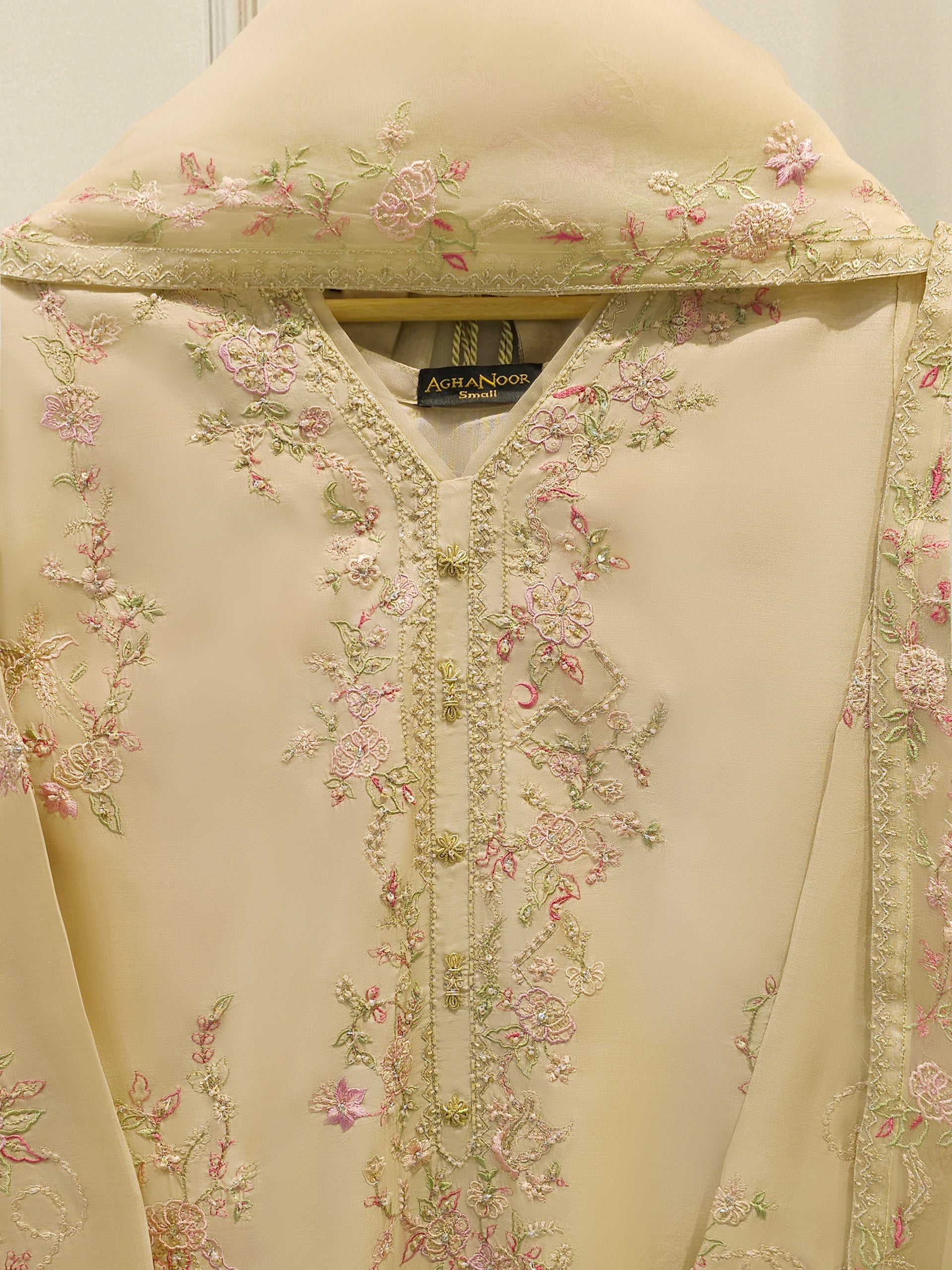 3 Piece - Pure Khaddi Silk Embroidered Suit S113334