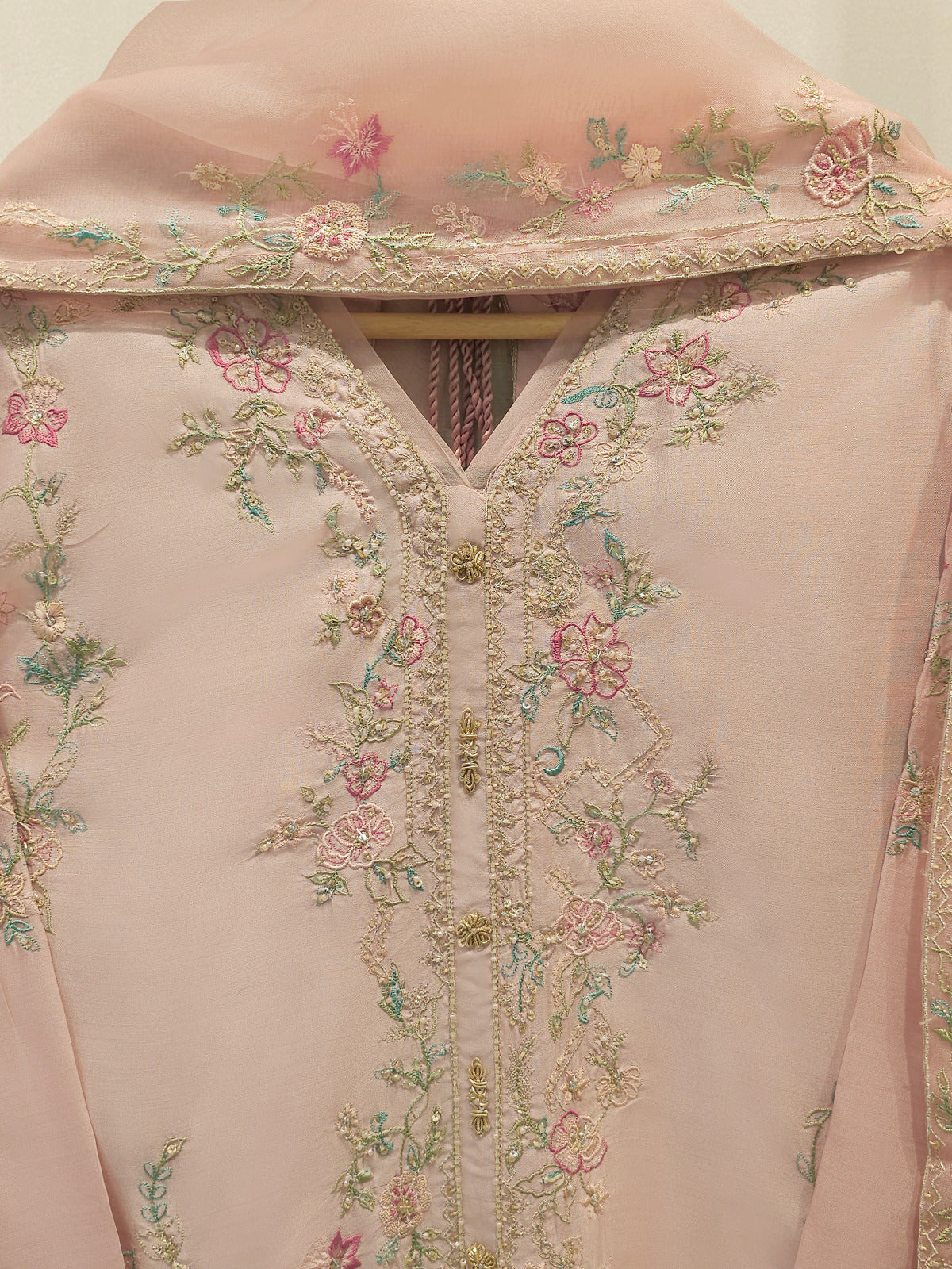 3 Piece- Pure Sheesha Silk Embroidered Suit S113387