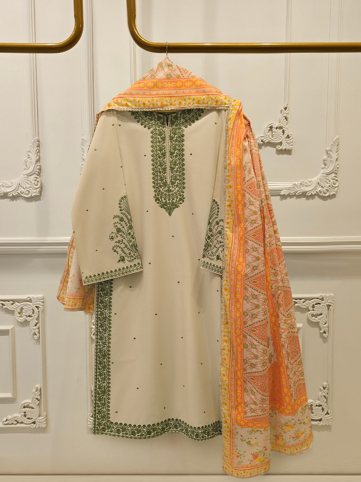 3 Piece - Embroidered Cambric Suit S113392