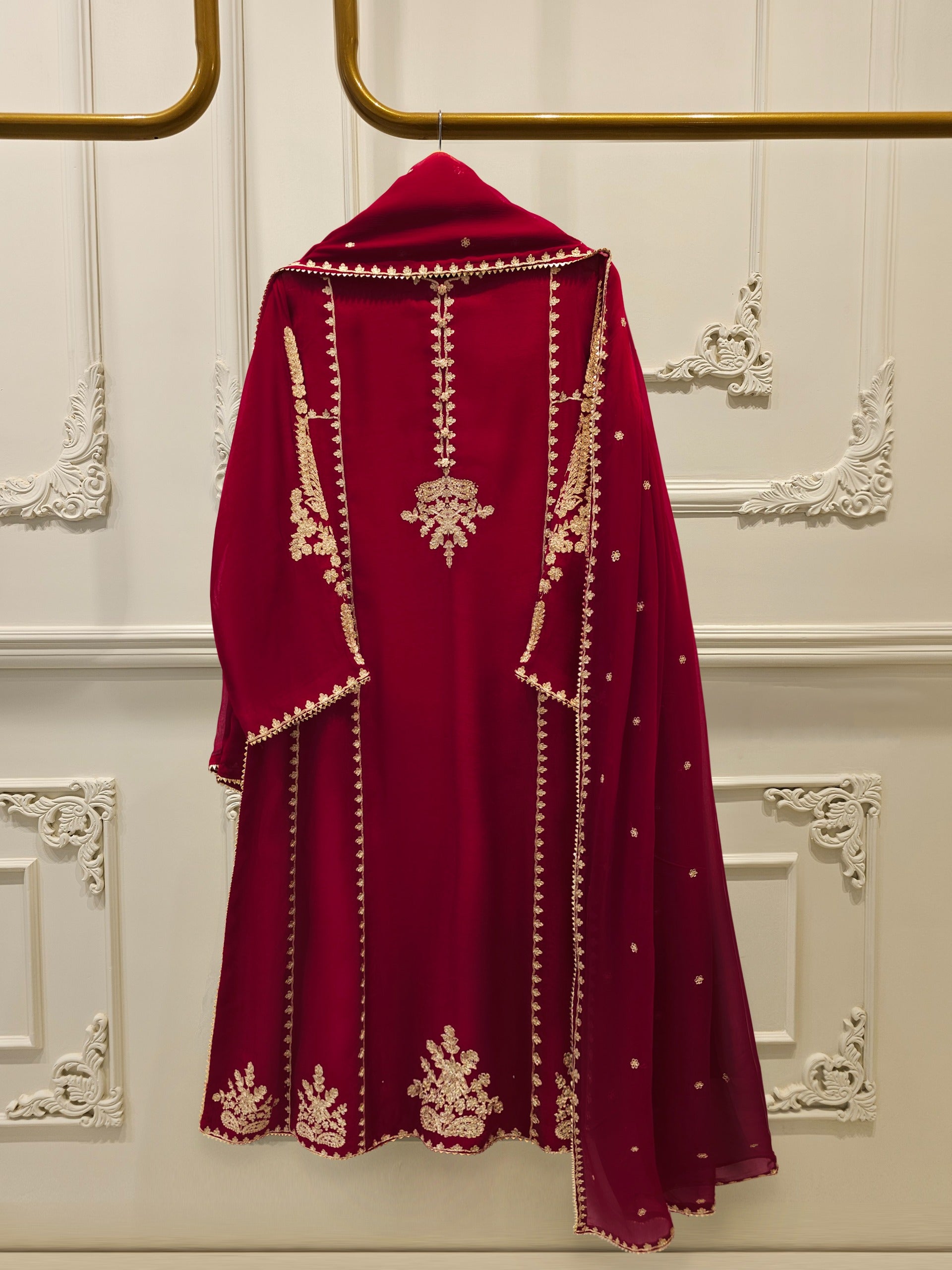 3 Piece - Pure Embroidered Cotton Net Suit S113393