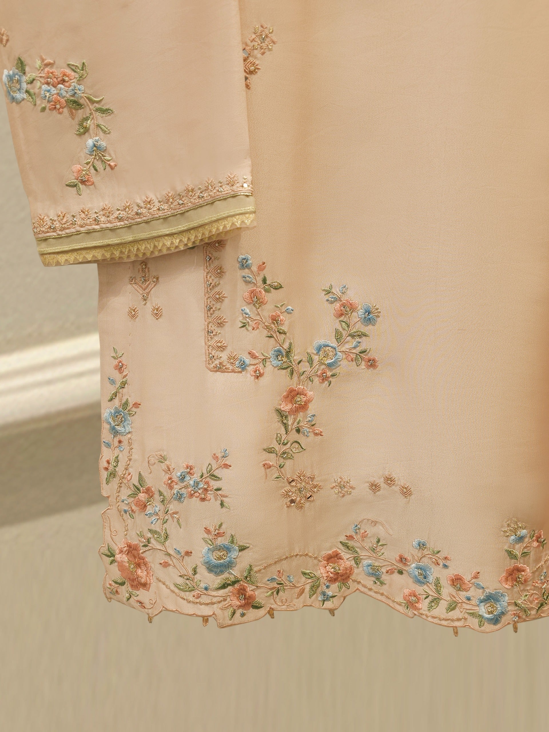 2 Piece- Pure Sheesha Silk Embroidered Suit S113478