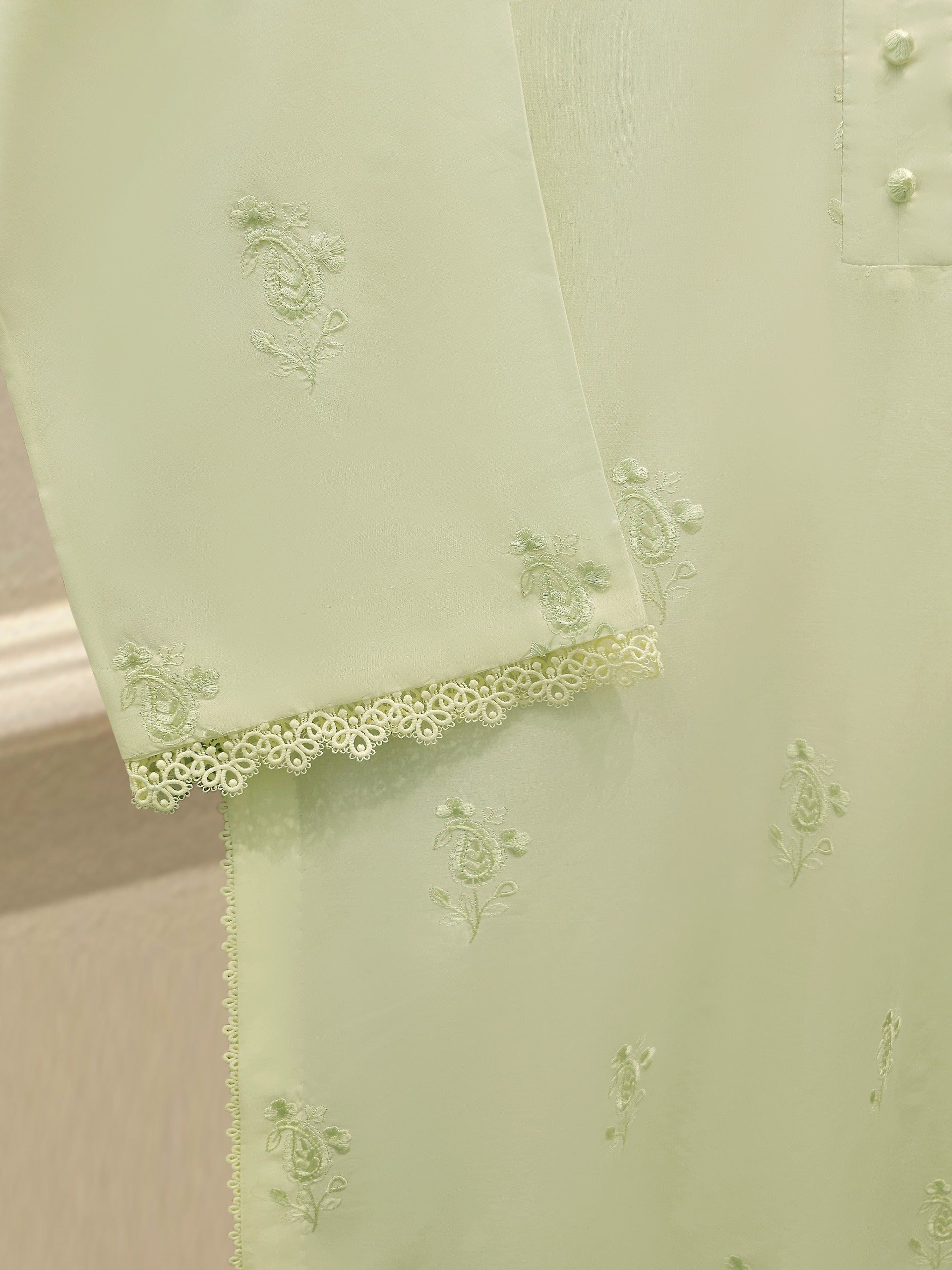 3 Piece - Embroidered Cambric Suit S113490