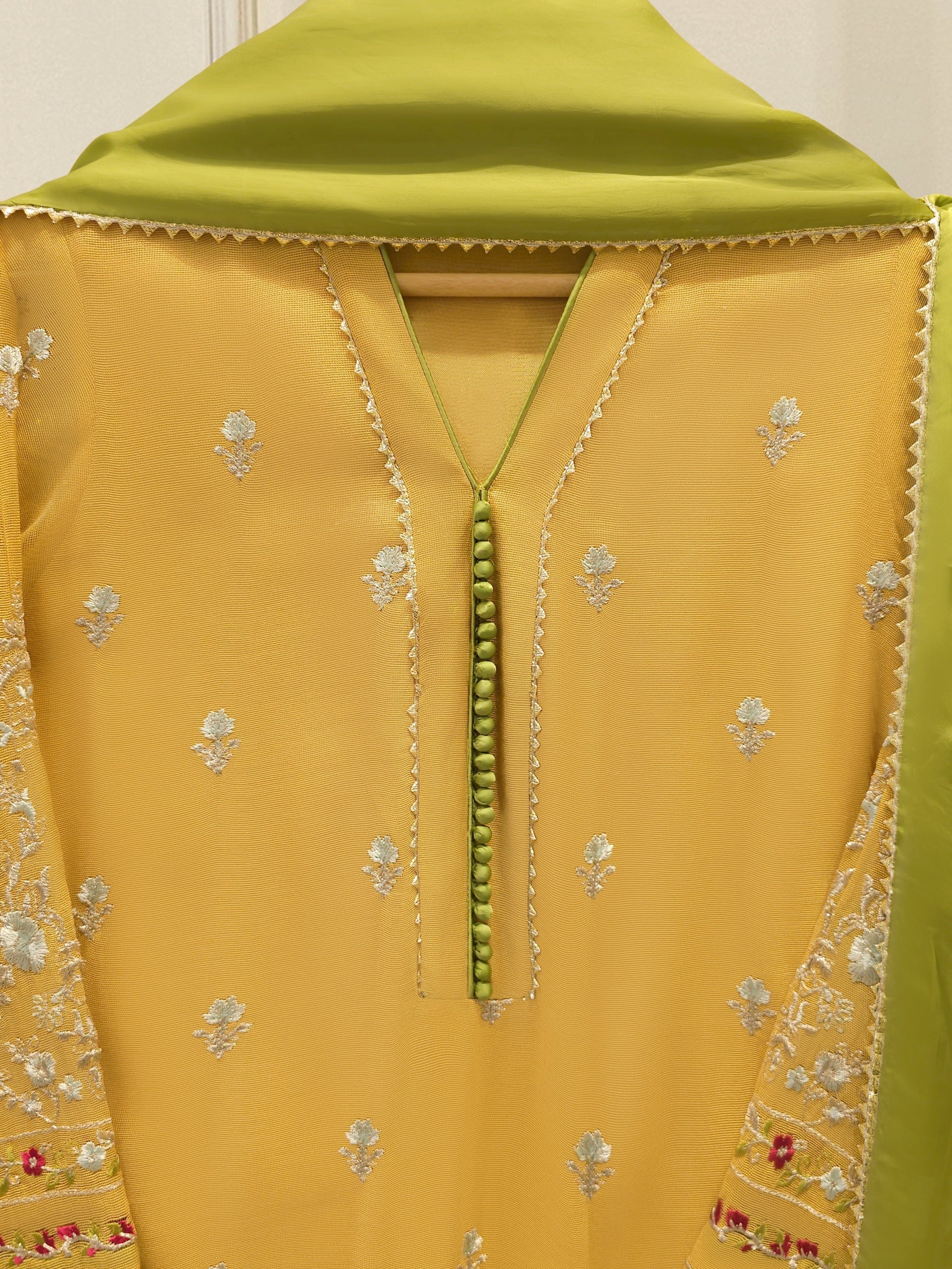 3 Piece - Pure Embroidered Cotton Net Suit S113618