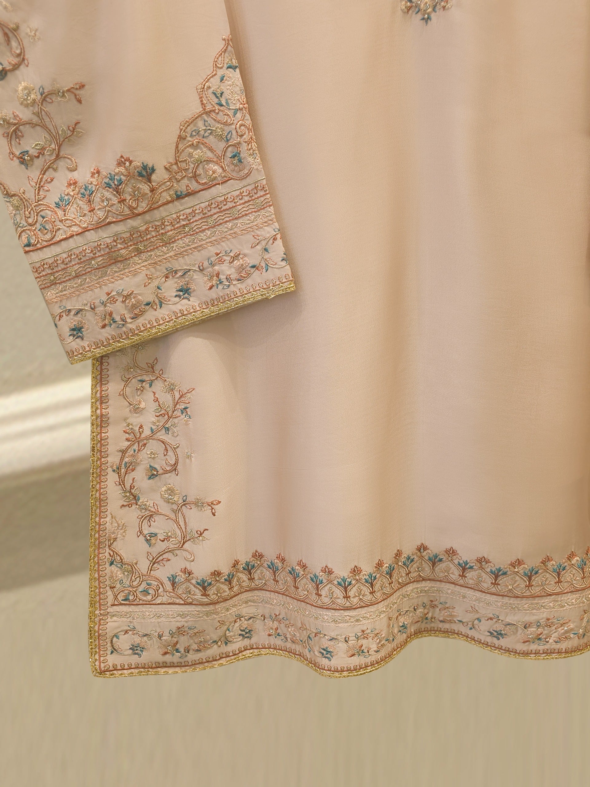 2 Piece- Pure Sheesha Silk Embroidered Suit S113620