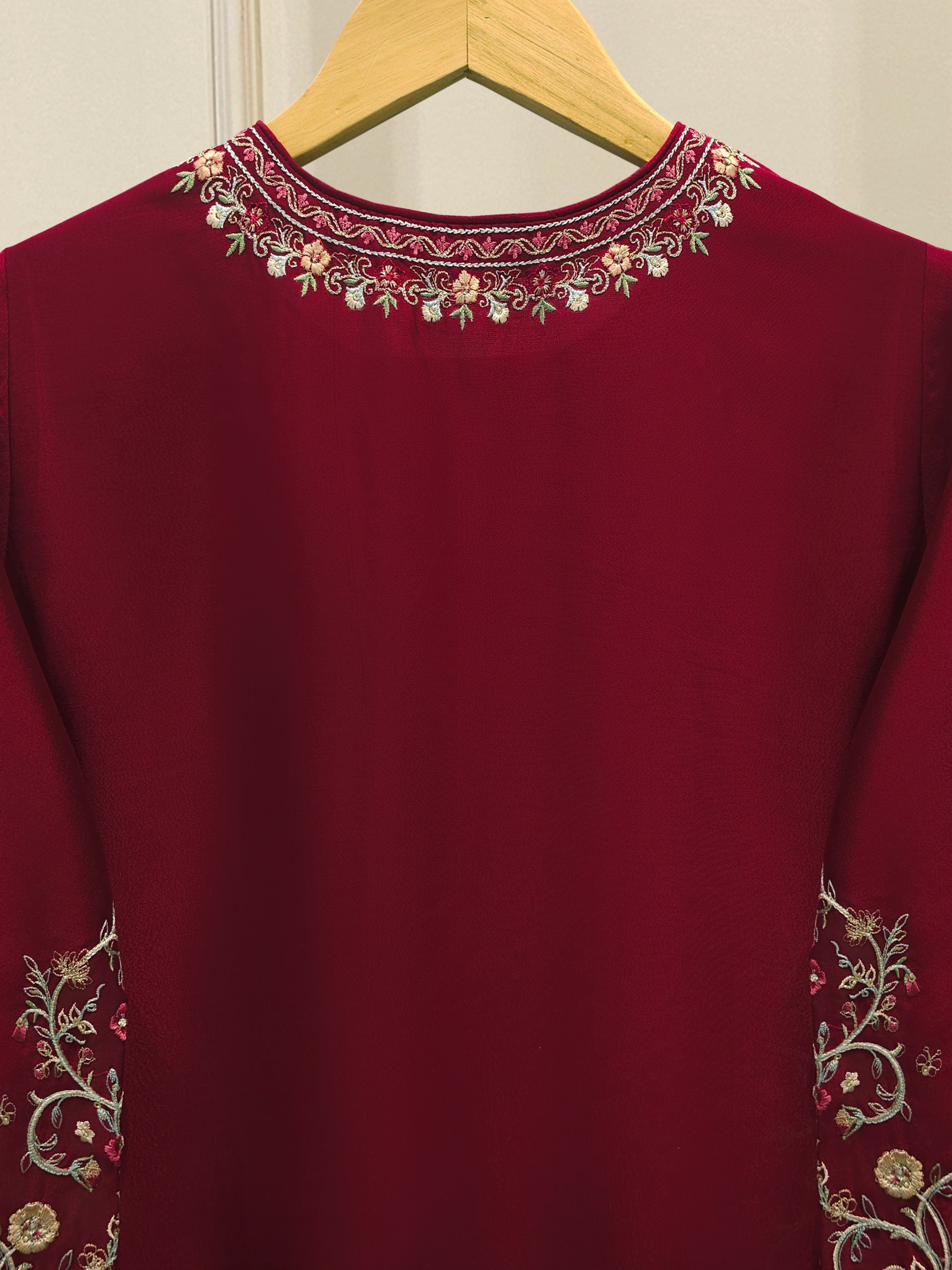 2 Piece- Pure Sheesha Silk Embroidered Suit S113616