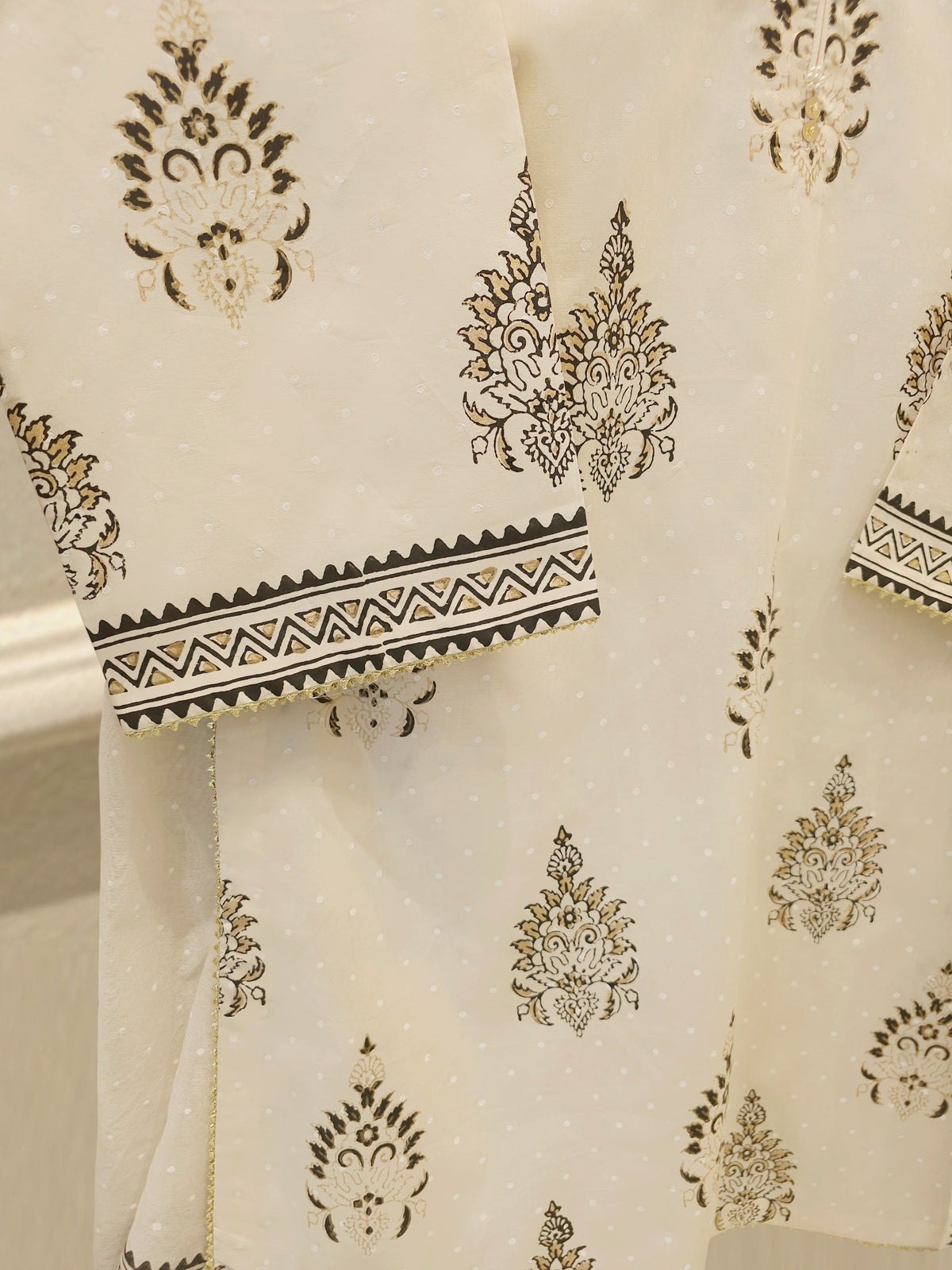 3 Piece - Hand Block Printed Kora Cotton Suit S114102