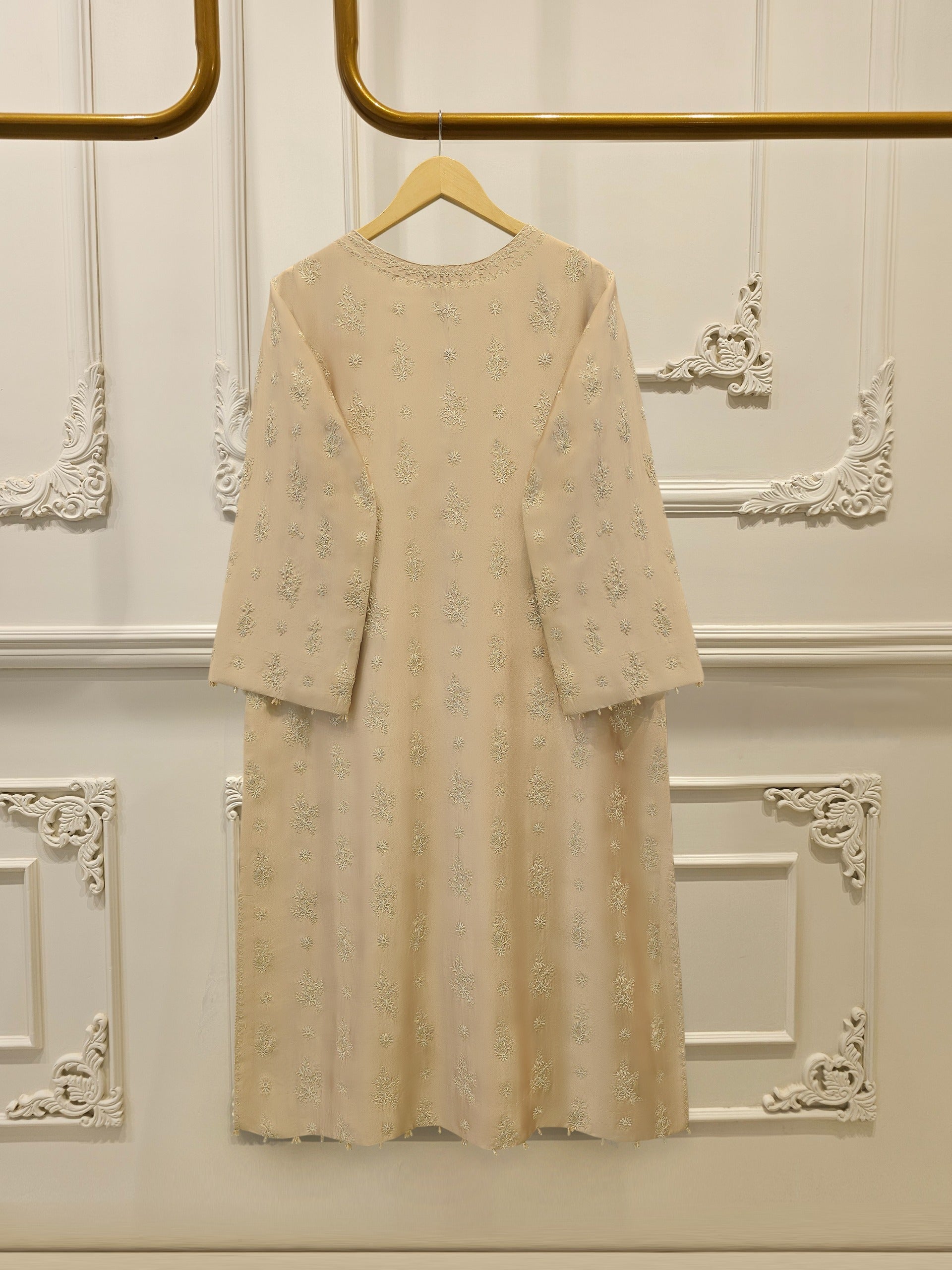 Pure Embroidered Sheesha Silk Shirt S114203