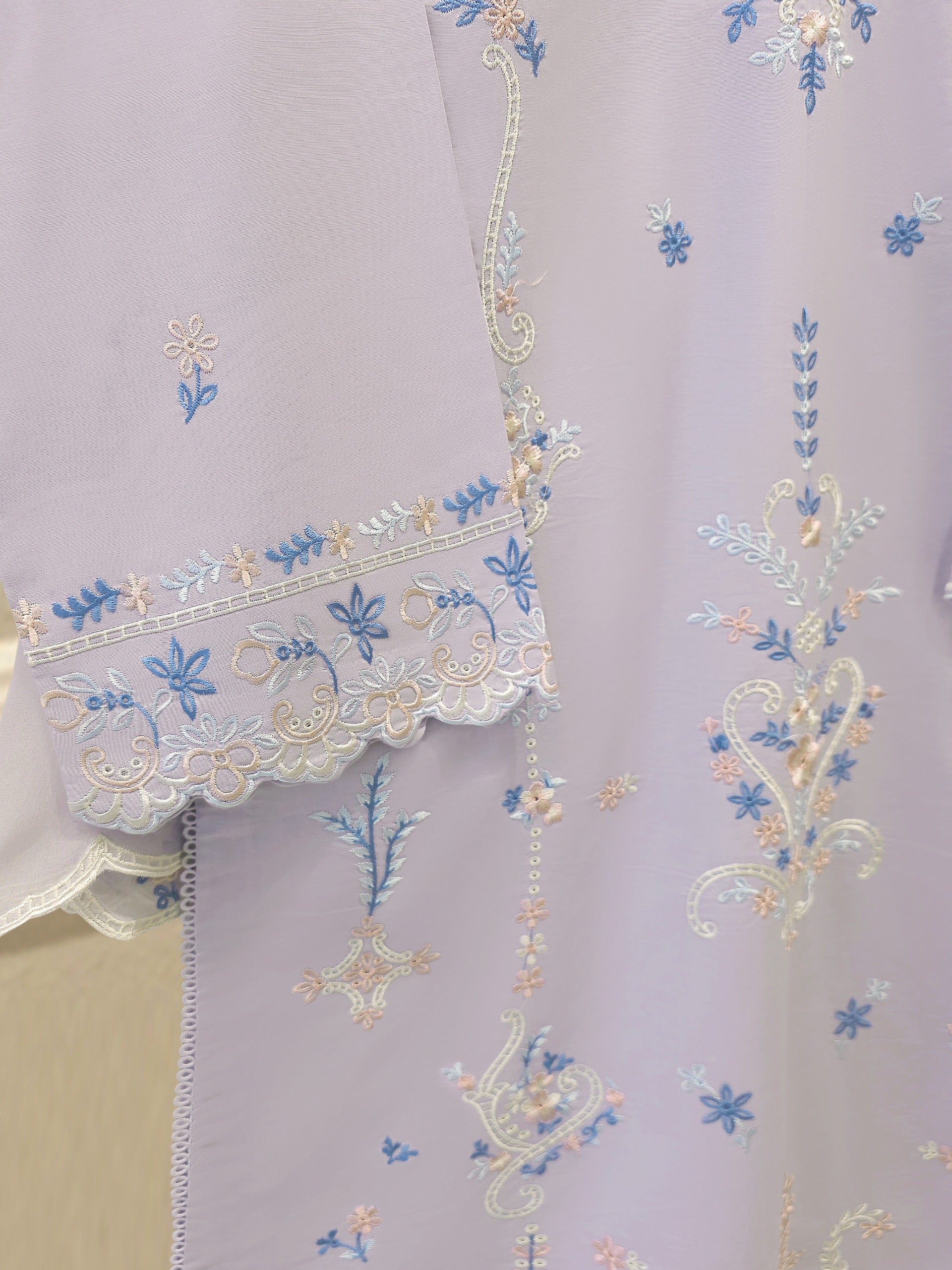 2 Piece - Embroidered Cambric Suit S114213