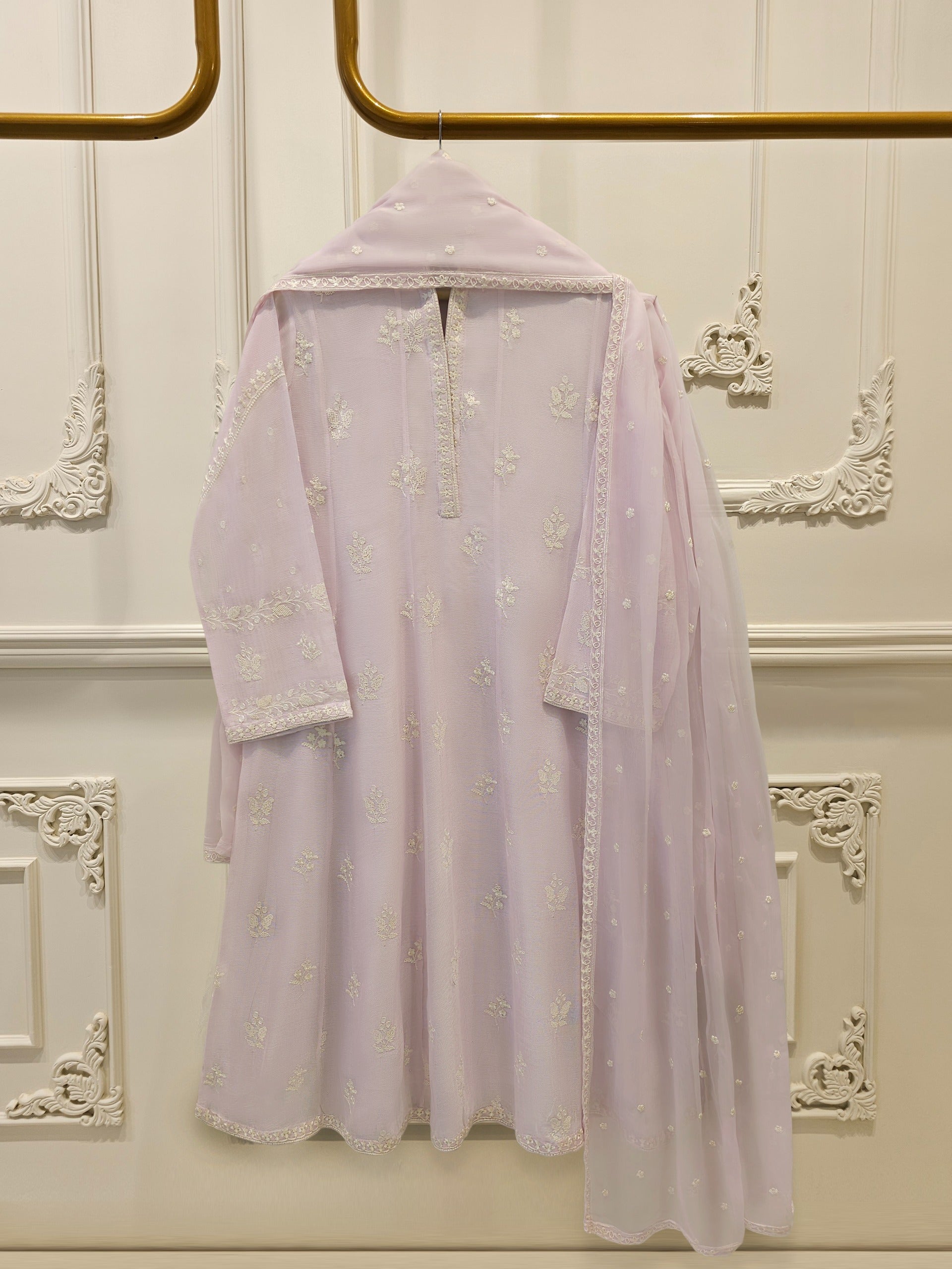 3 Piece - Pure Embroidered Cotton Net Suit S114216