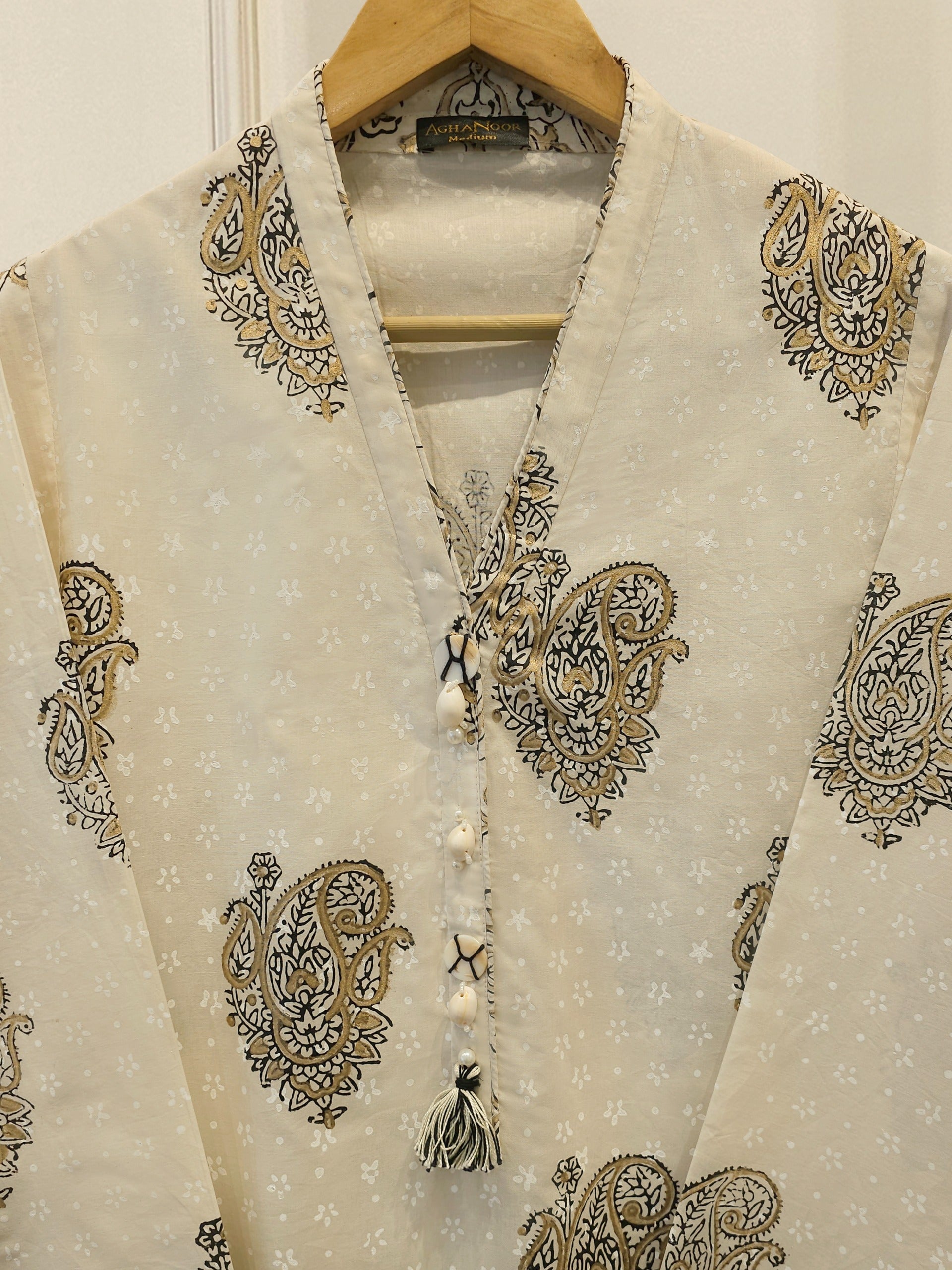 2 Piece - Hand Block Printed Kora Cotton Suit S114220