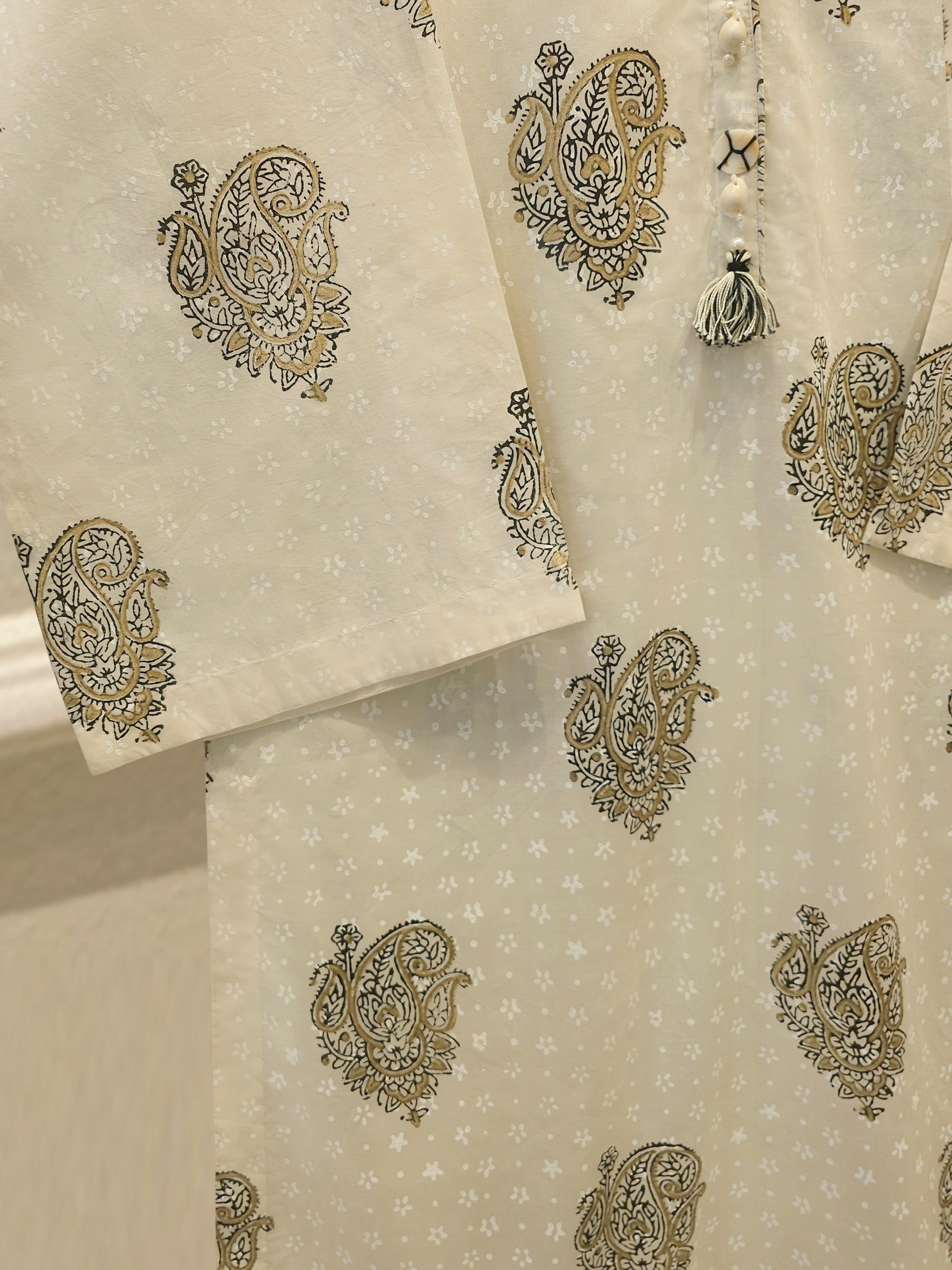 2 Piece - Hand Block Printed Kora Cotton Suit S114220