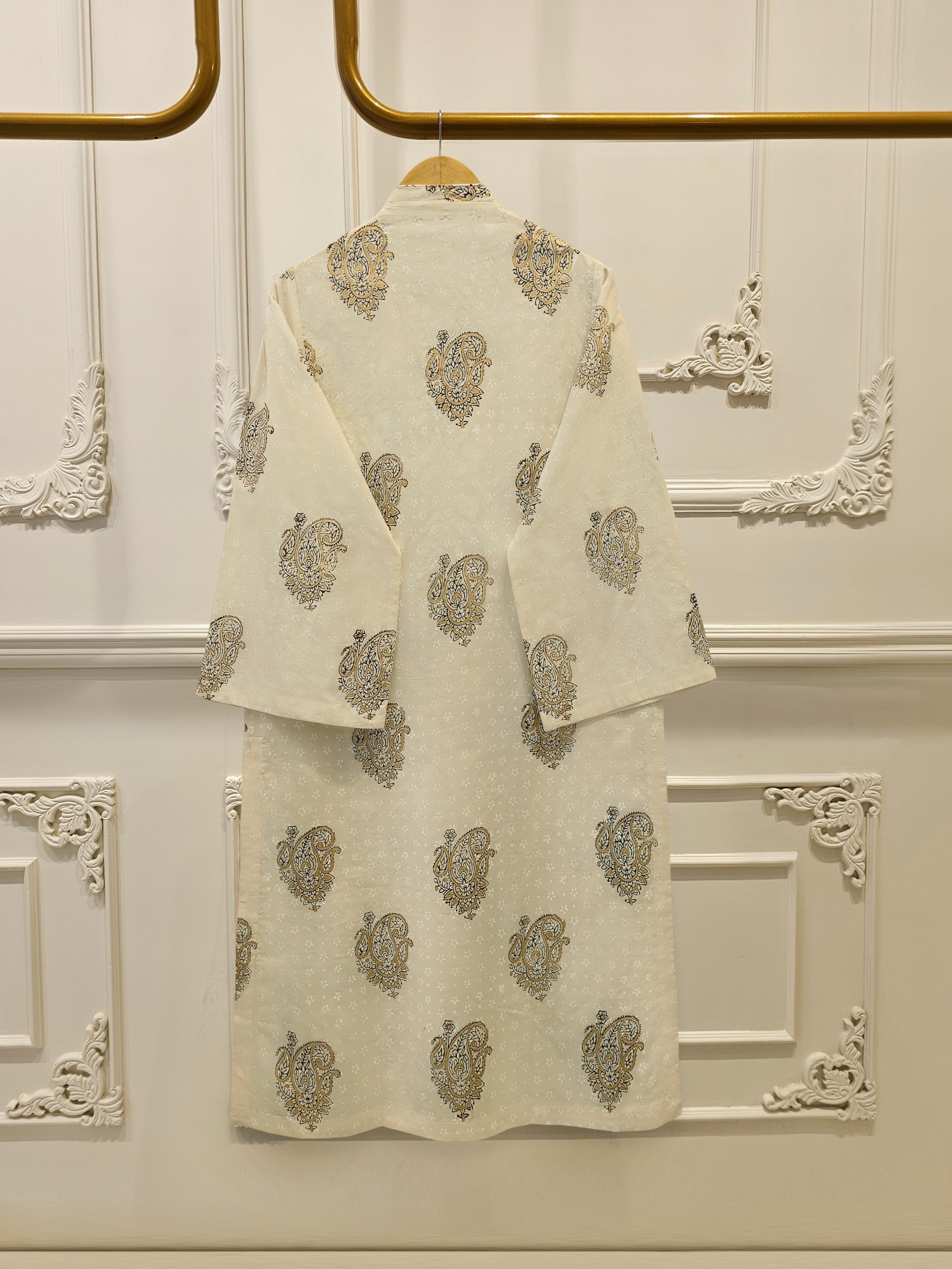 2 Piece - Hand Block Printed Kora Cotton Suit S114220