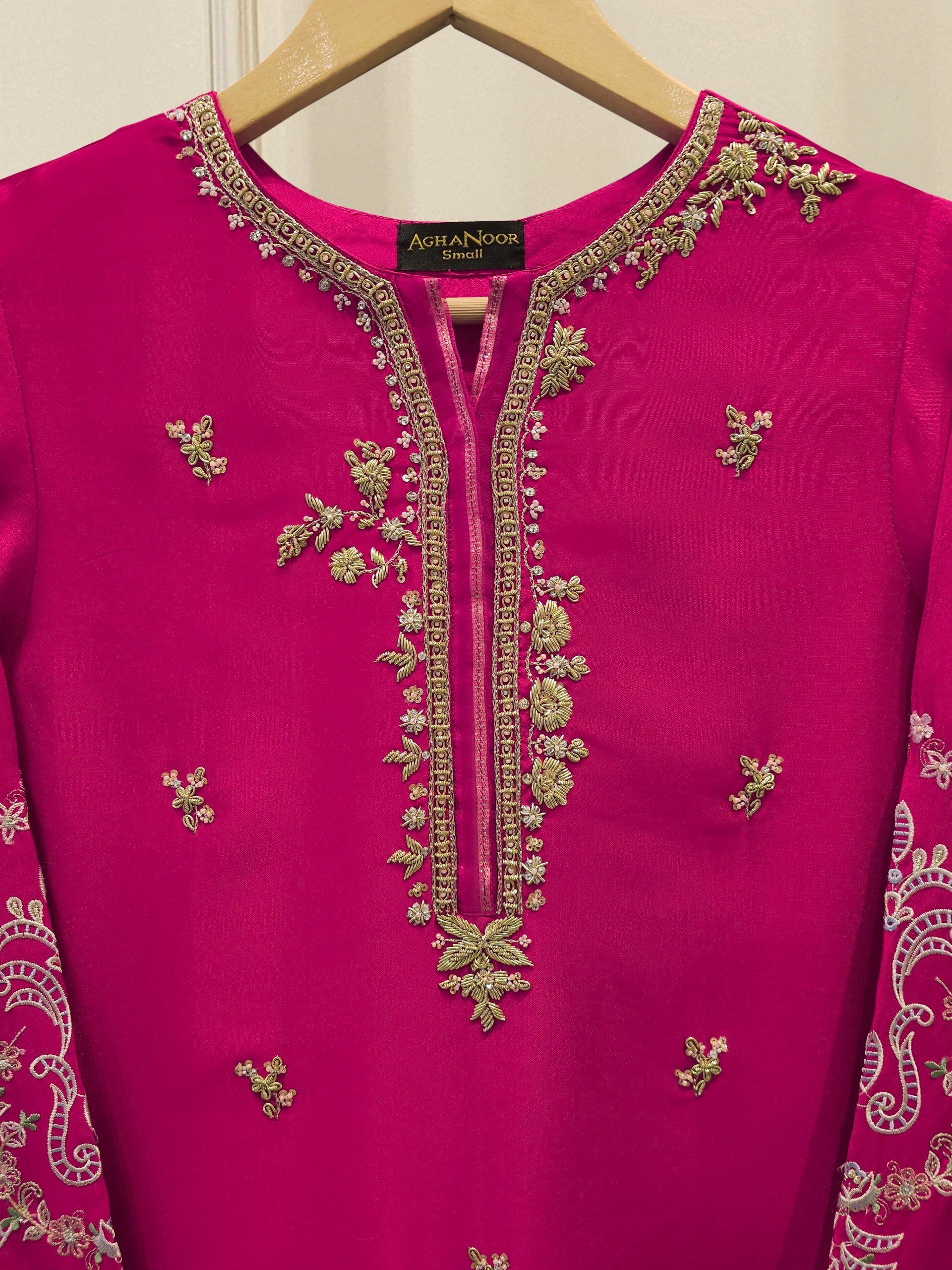 Pure Embroidered Sheesha Silk Shirt S114218
