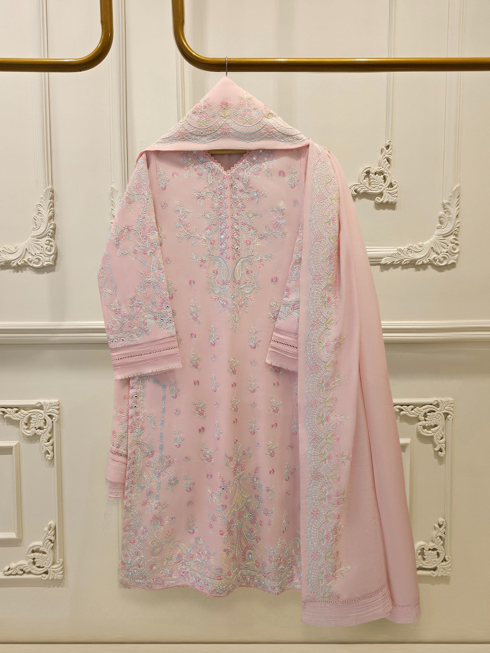 2 Piece - Embroidered Kora Cotton Suit S114217