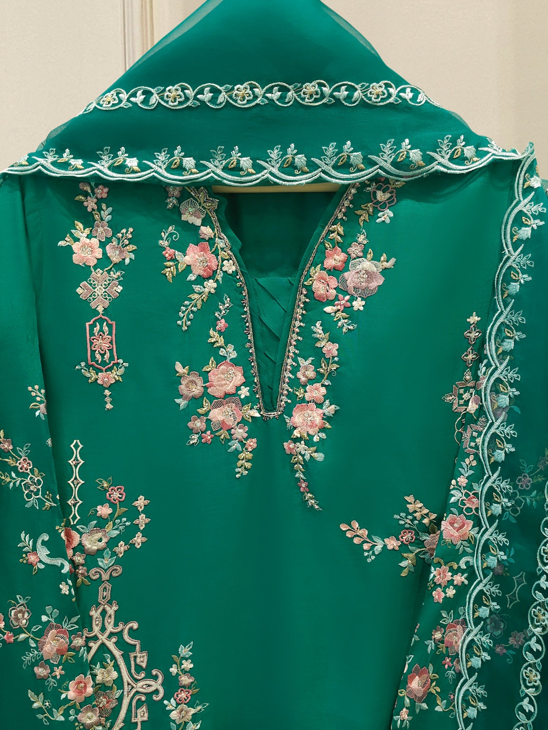 2 Piece- Pure Khaddi Silk Embroidered Suit S114271