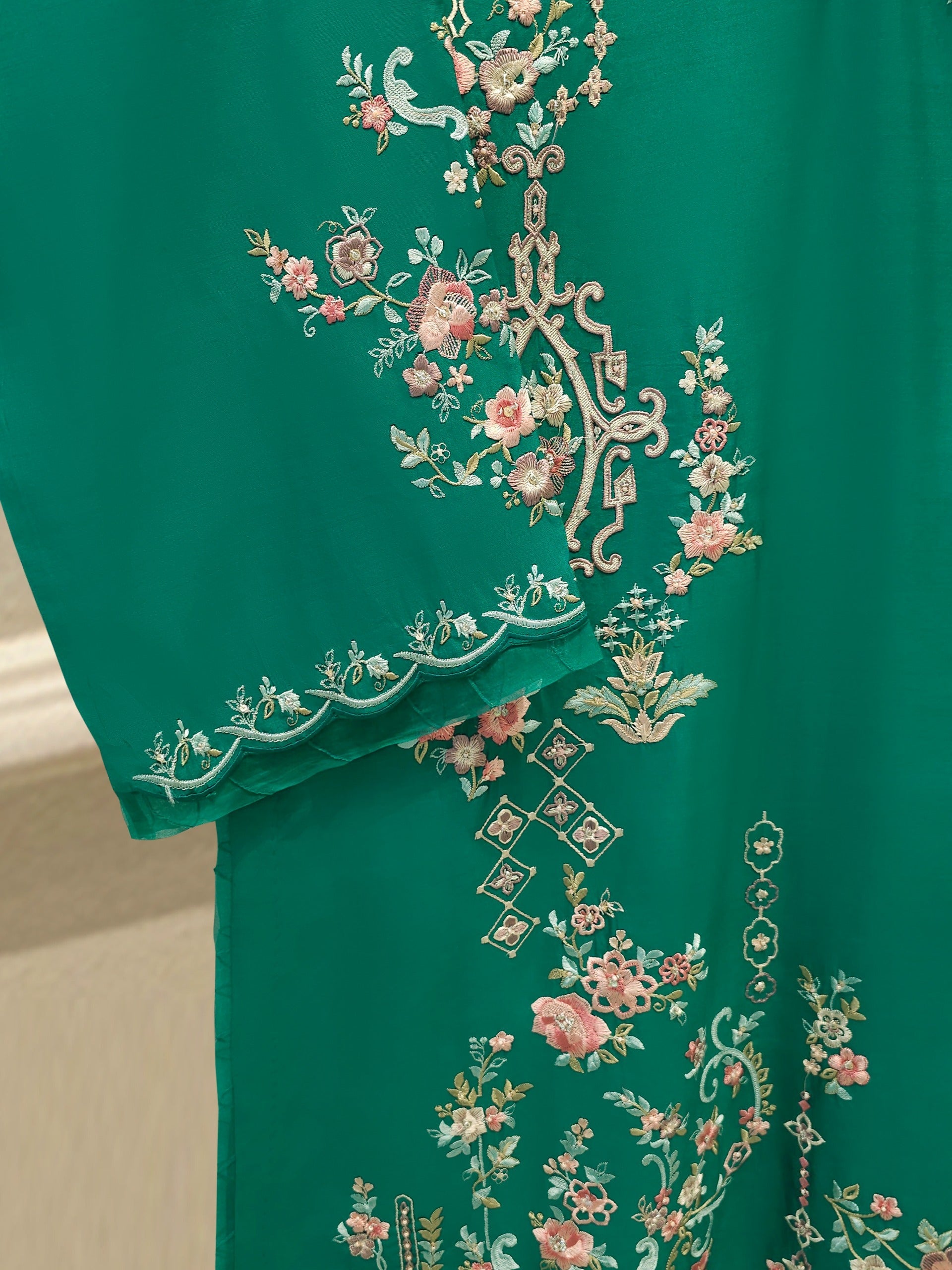 2 Piece- Pure Khaddi Silk Embroidered Suit S114271