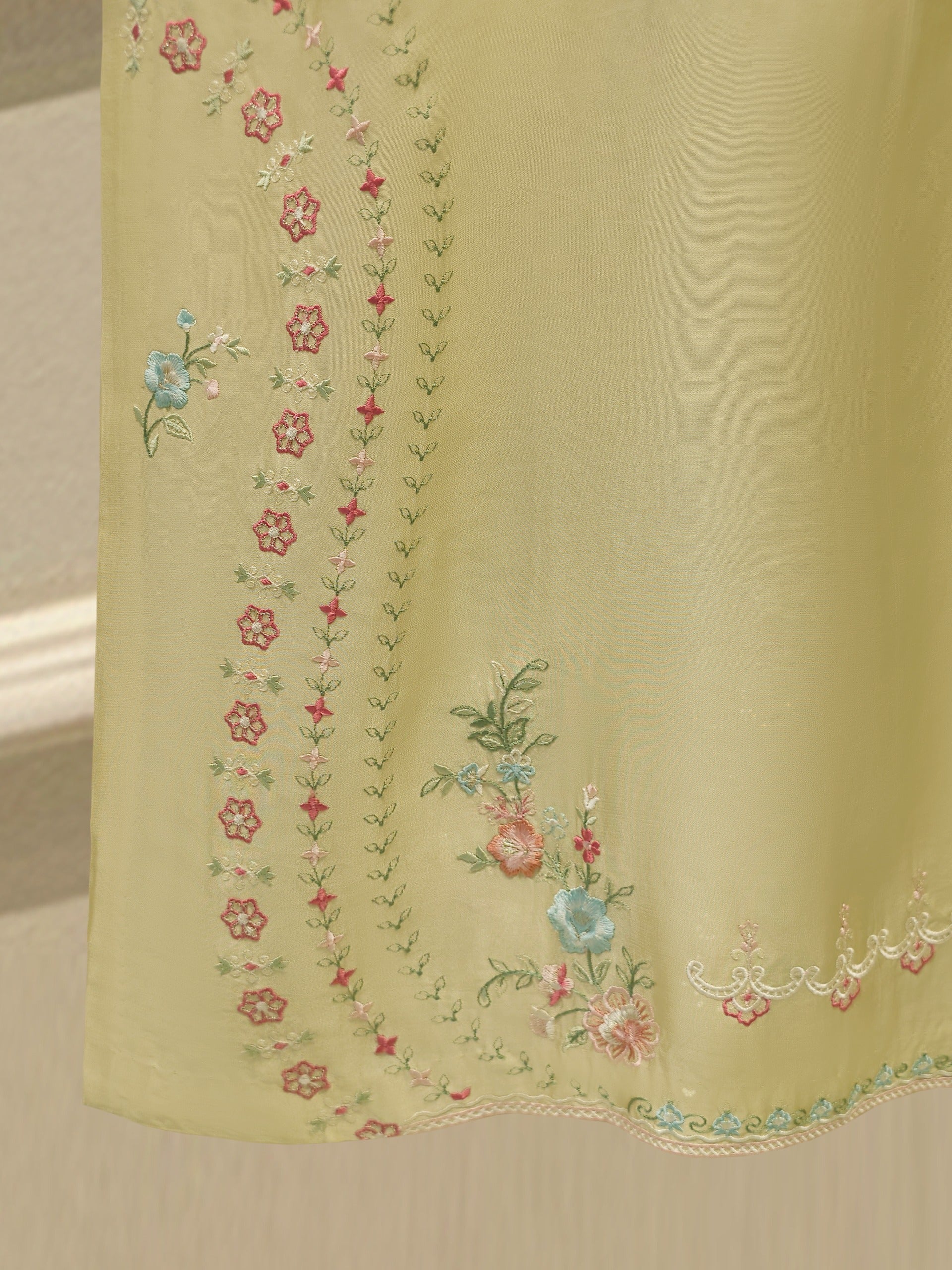 Pure Embroidered Sheesha Silk Shirt S114269