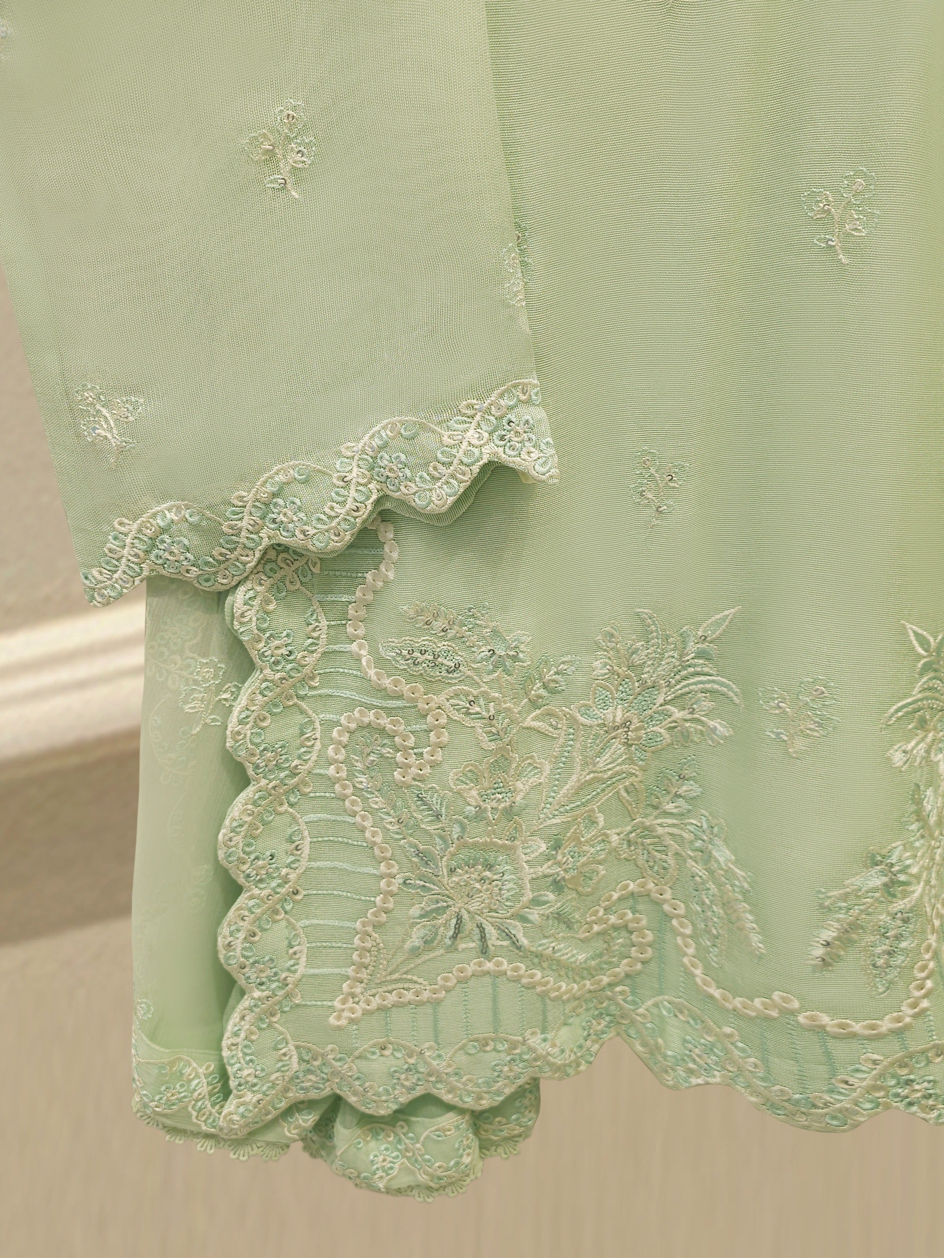 3 Piece - Pure Embroidered Cotton Net Suit S114250