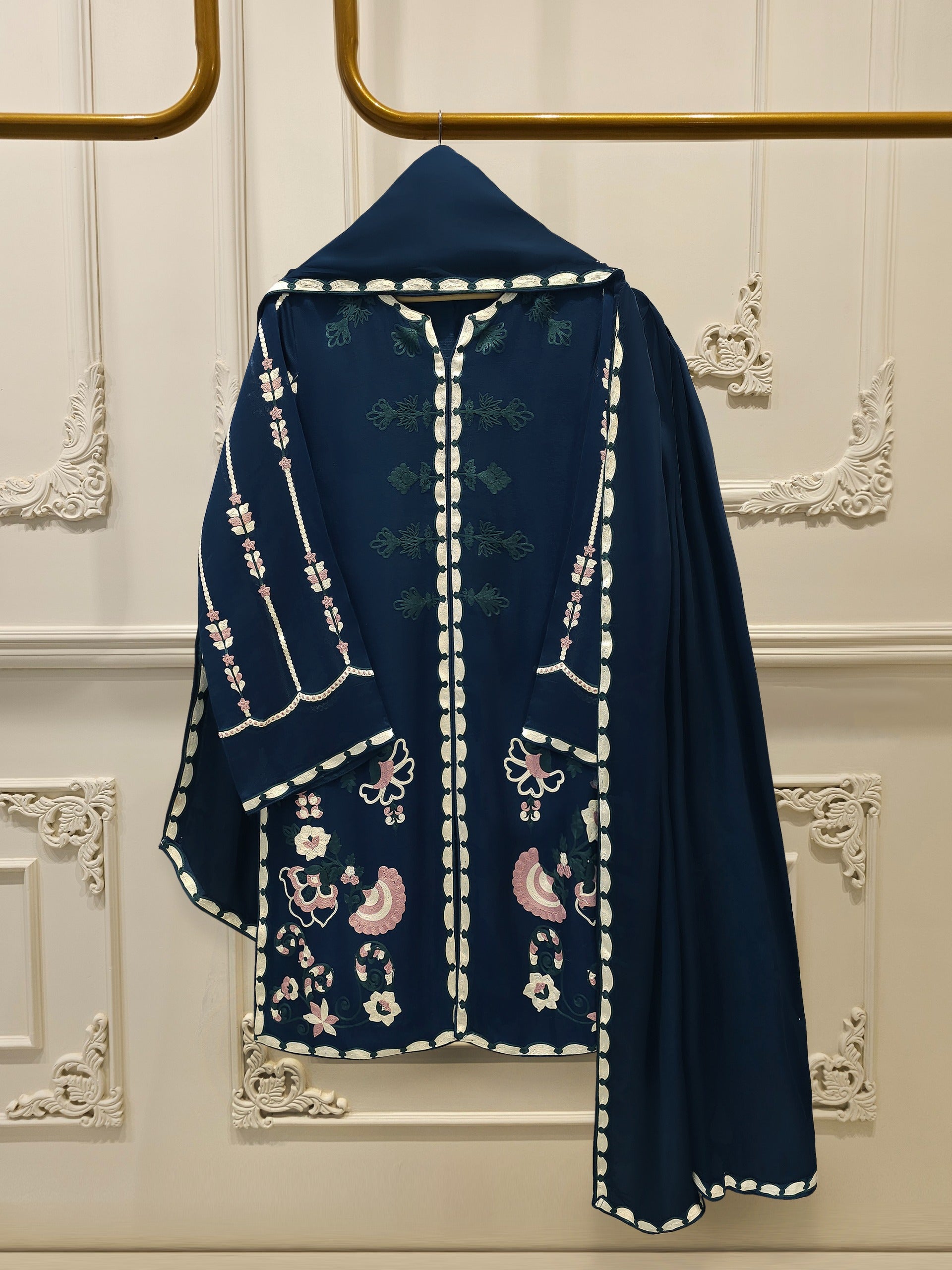 3 Piece - Pure Embroidered Cotton Net Suit S114273