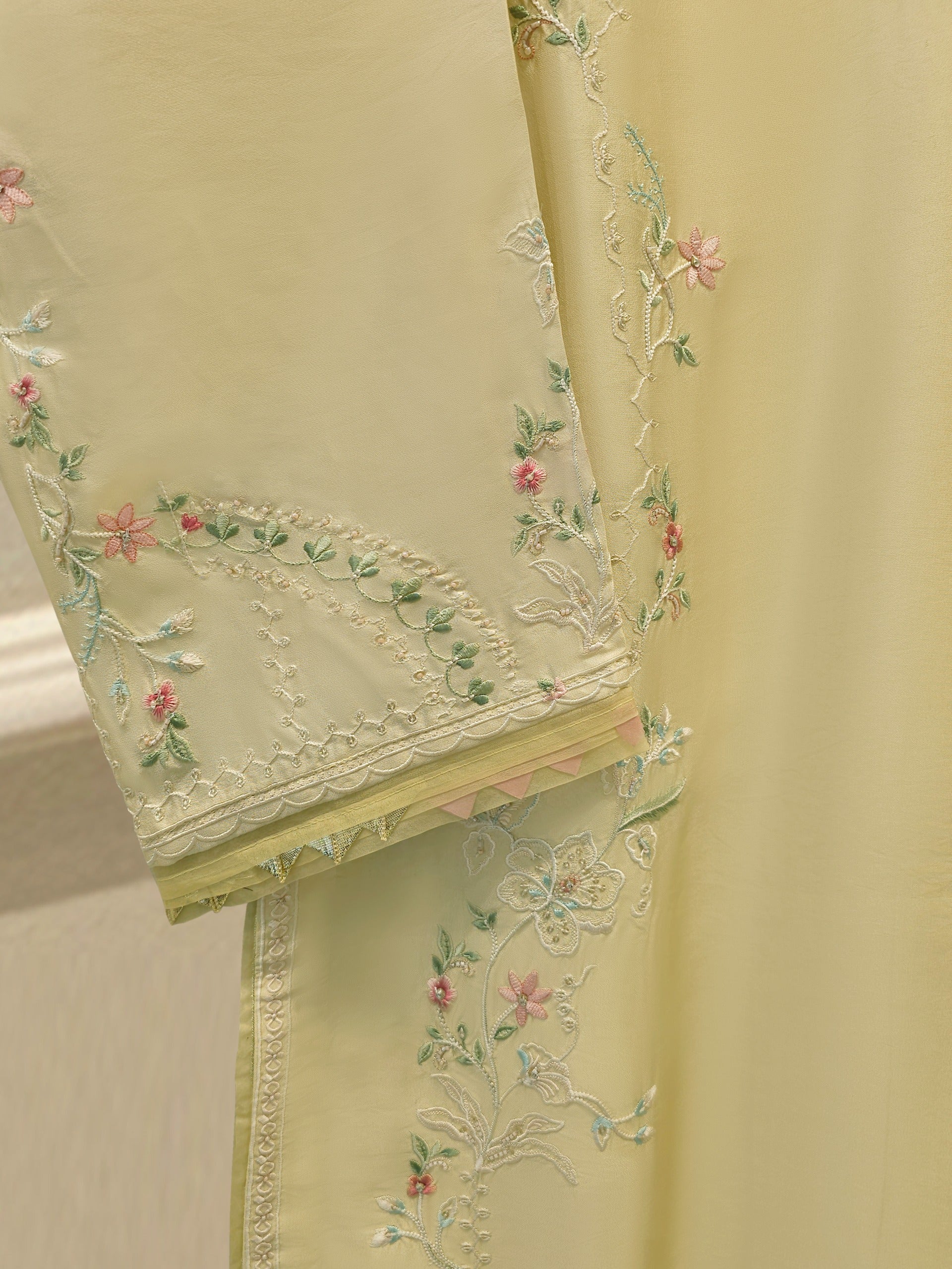 Pure Embroidered Sheesha Silk Shirt S114279