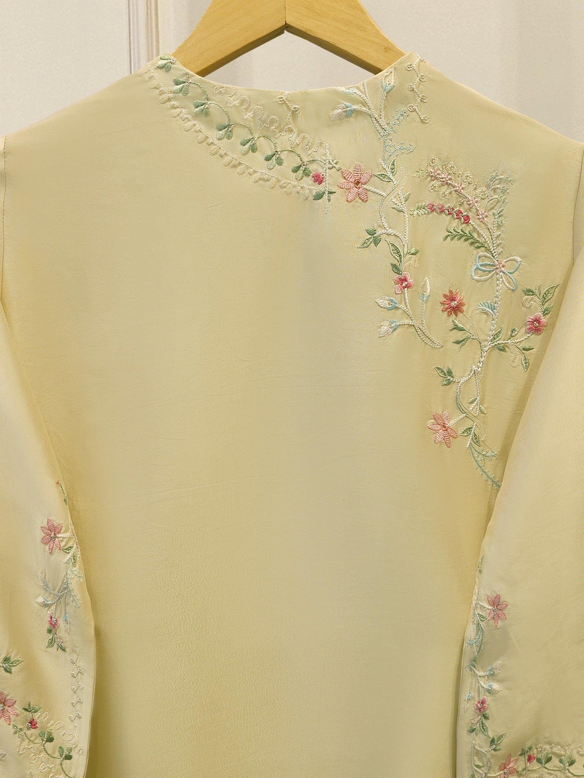 Pure Embroidered Sheesha Silk Shirt S114279