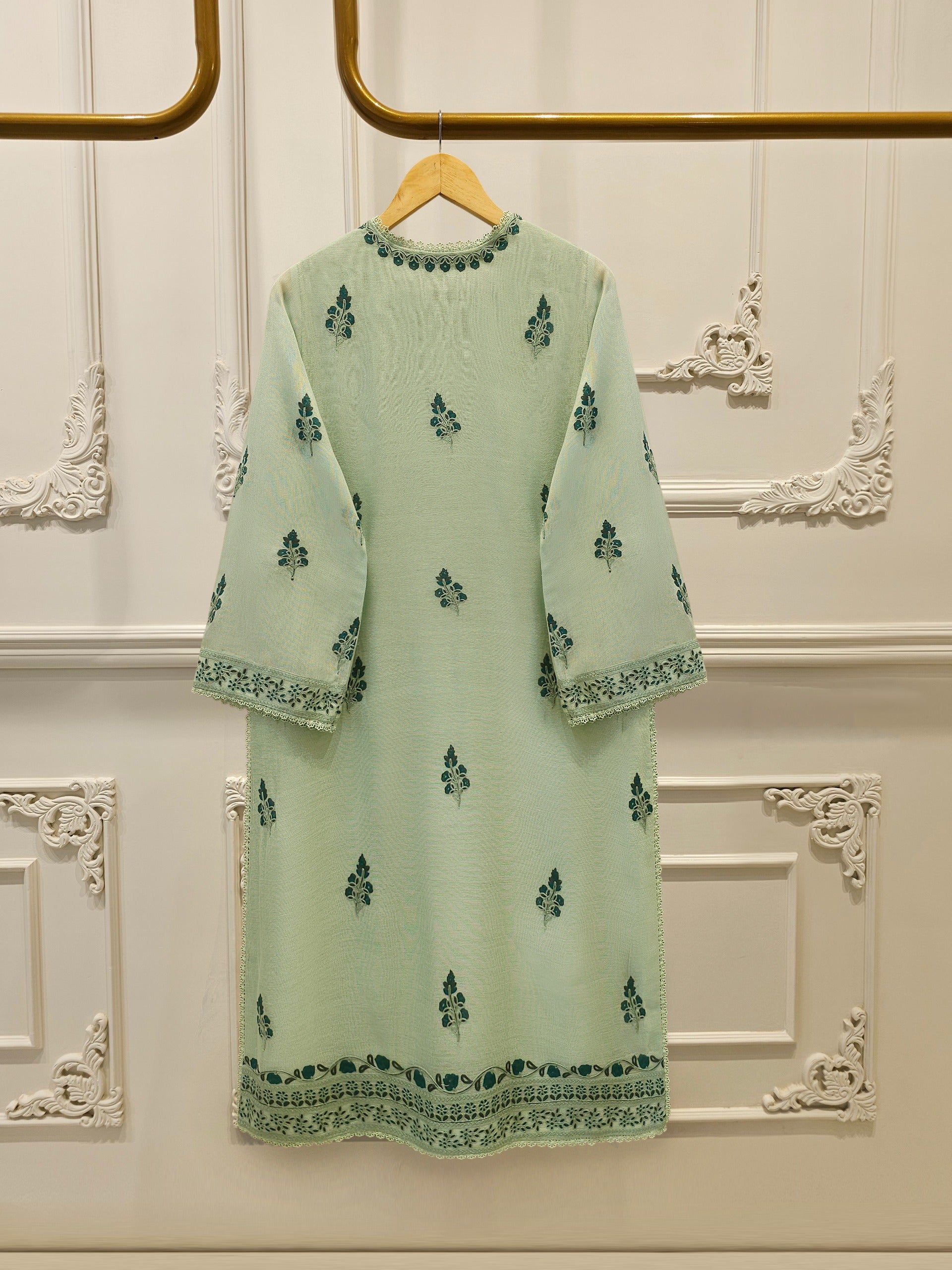 3 Piece - Pure Embroidered Cotton Net Suit S114302