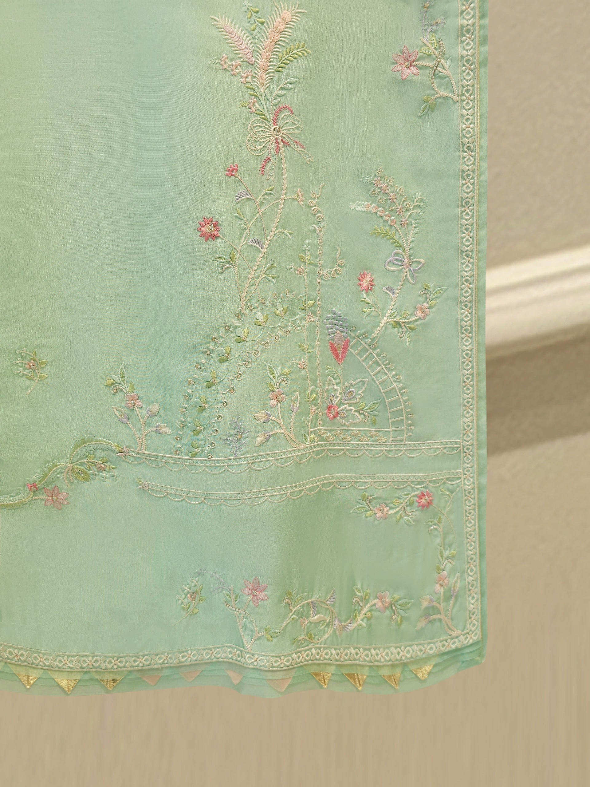 2 Piece- Pure Sheesha Silk Embroidered Suit S114329