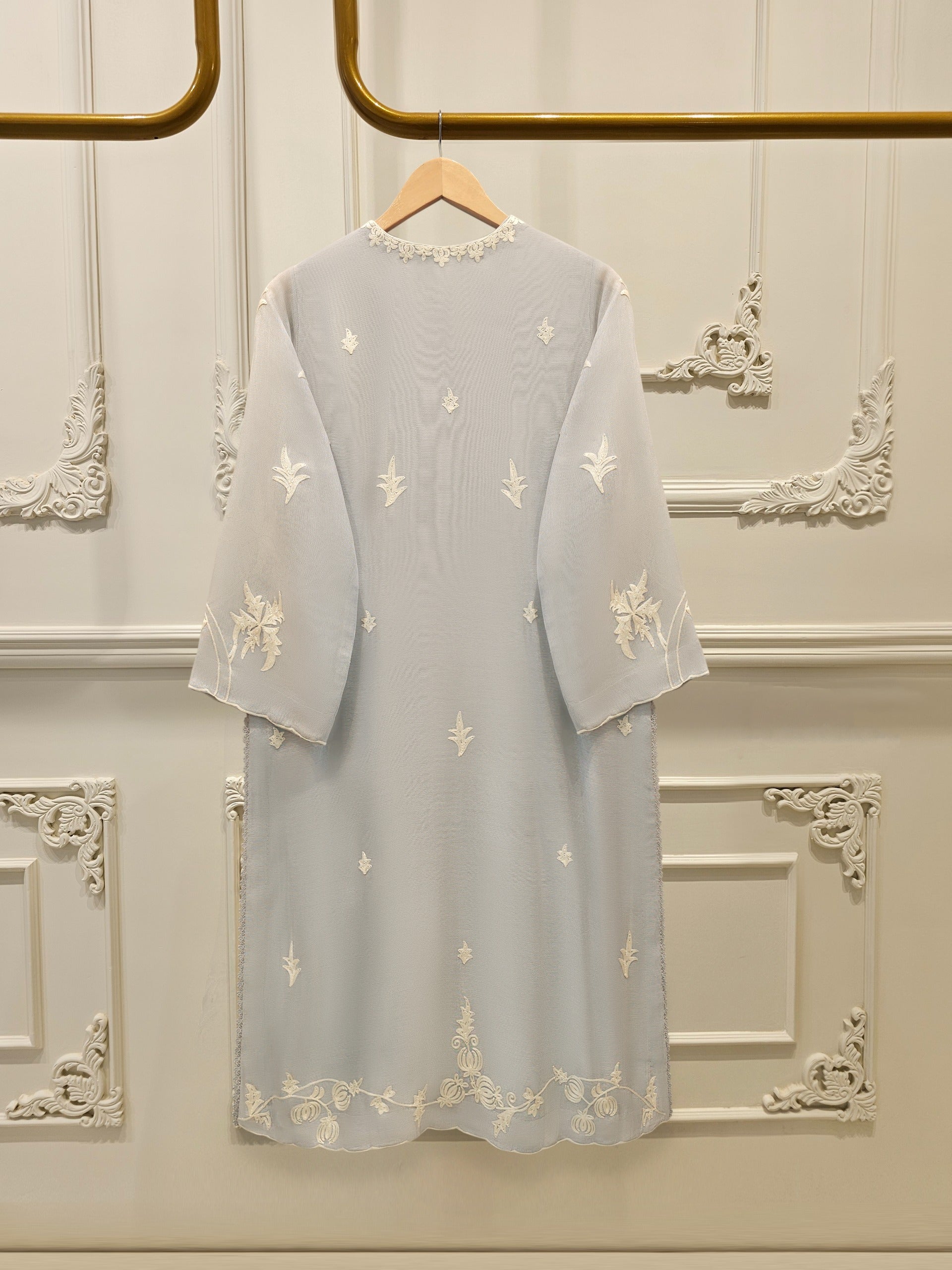 2 Piece - Pure Embroidered Cotton Net Suit S114470