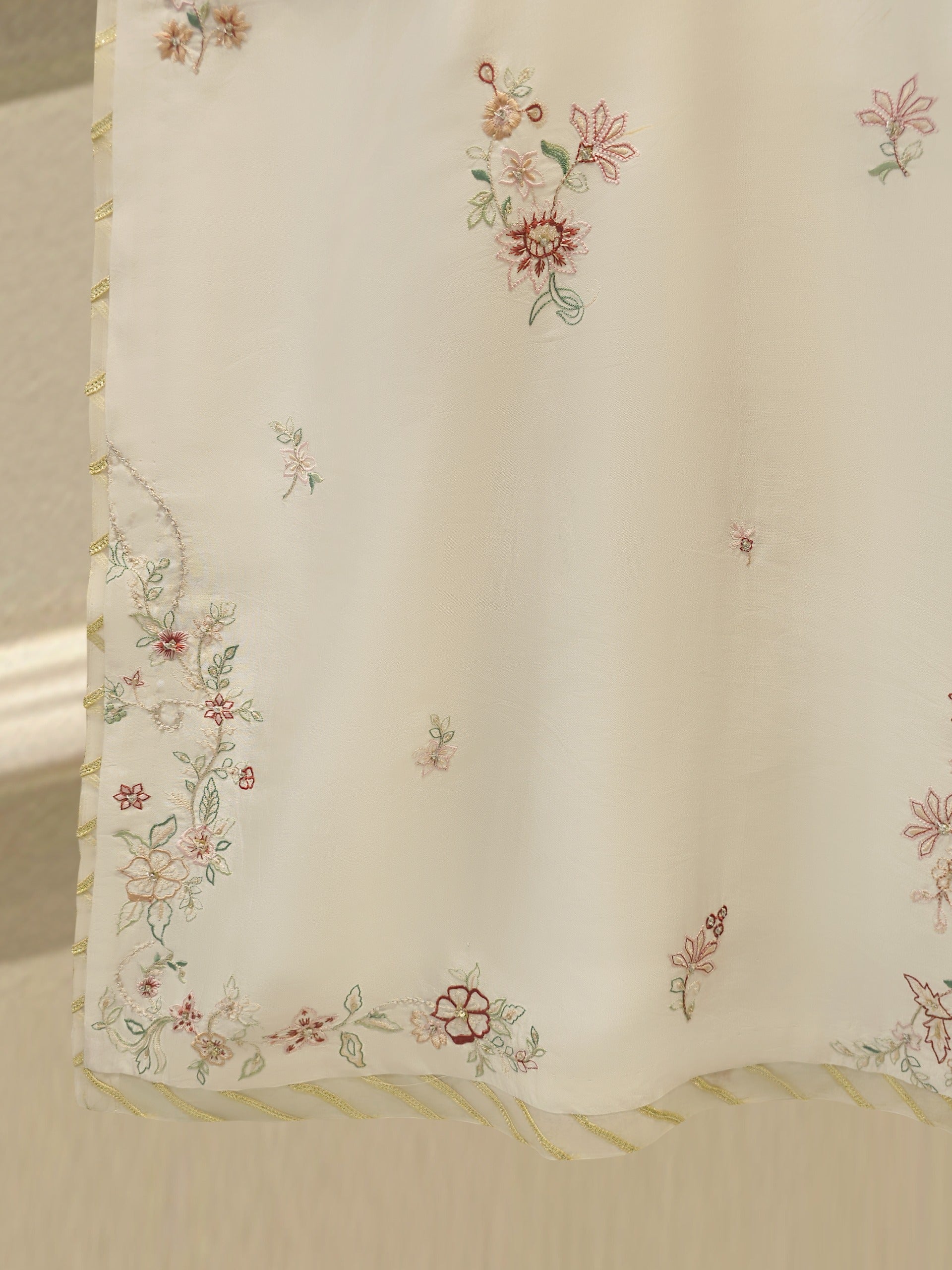 Pure Embroidered Sheesha Silk Shirt S114475