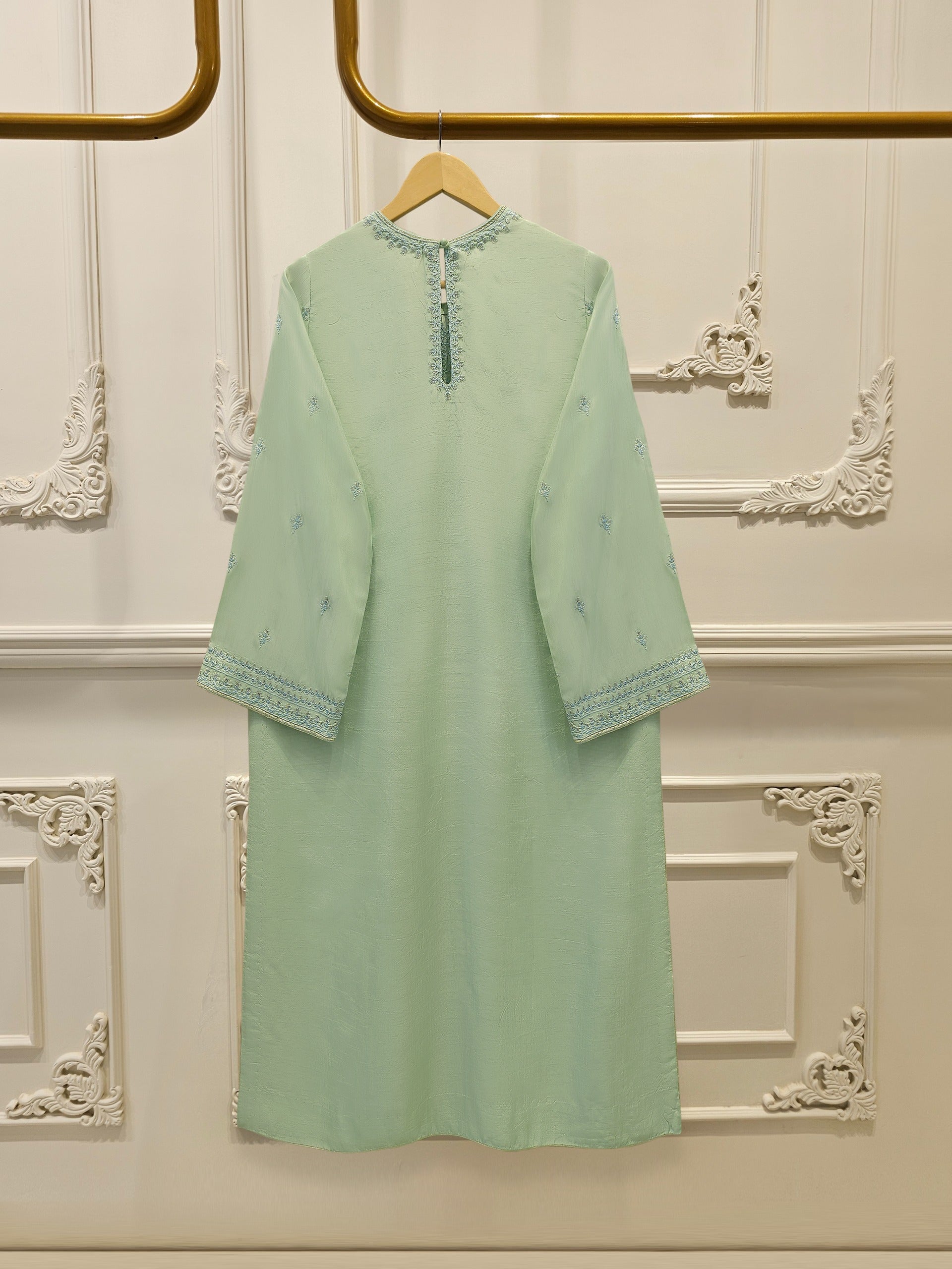 3 Piece - Pure Embroidered Korean Silk S114506