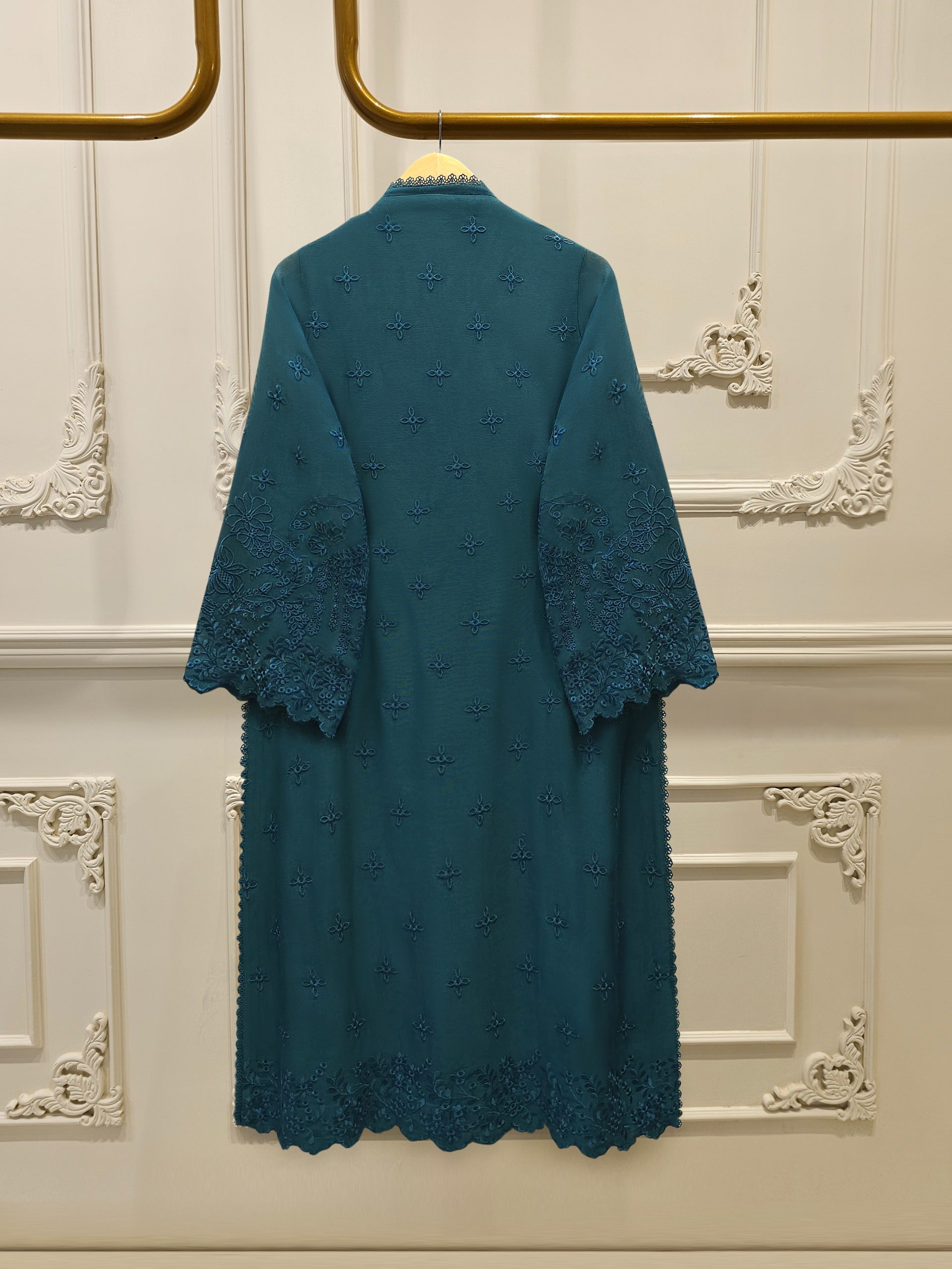 3 Piece - Pure Embroidered Cotton Net Suit S114609
