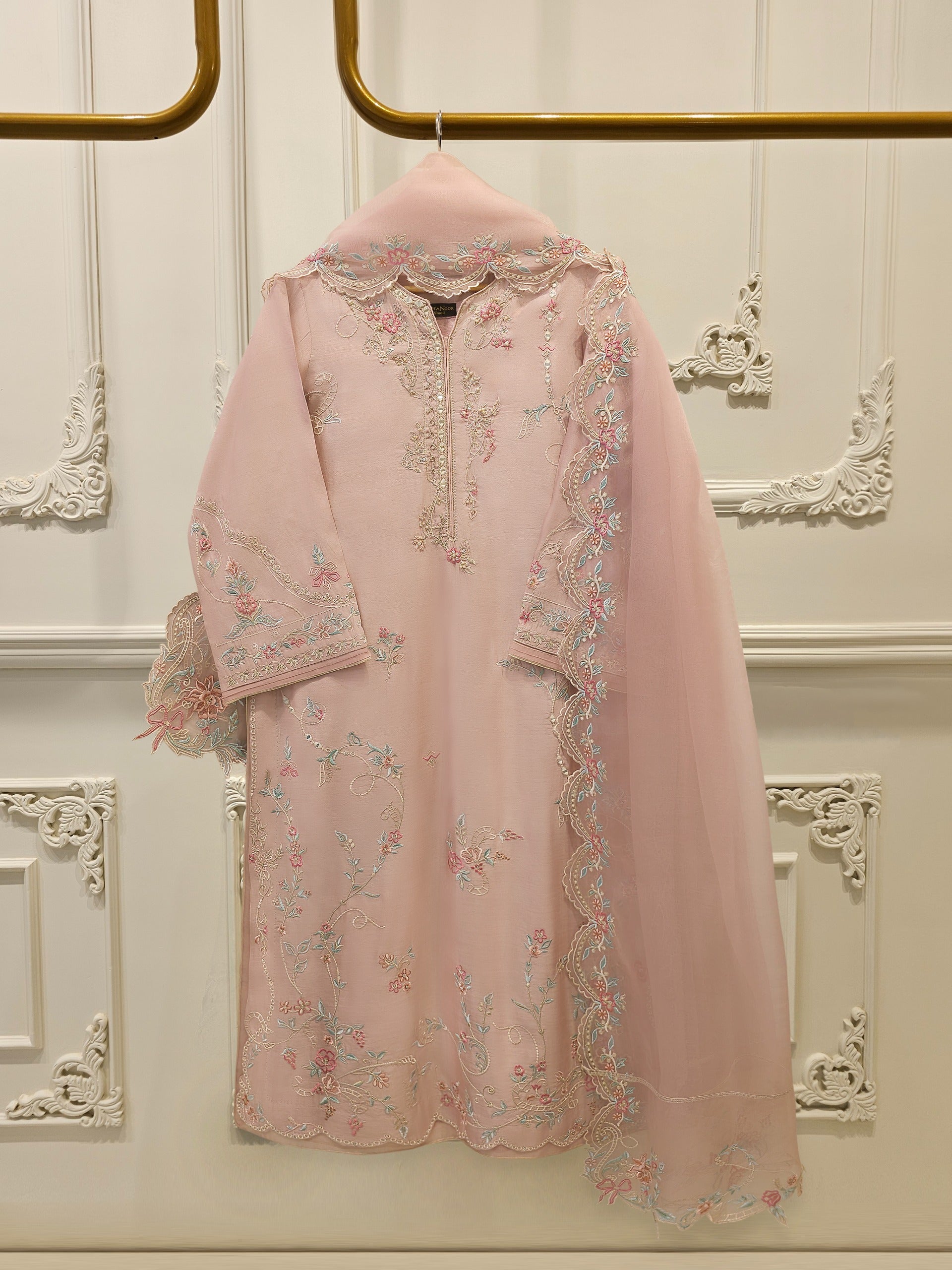 3 Piece - Pure Khaddi Silk Embroidered Suit S114730