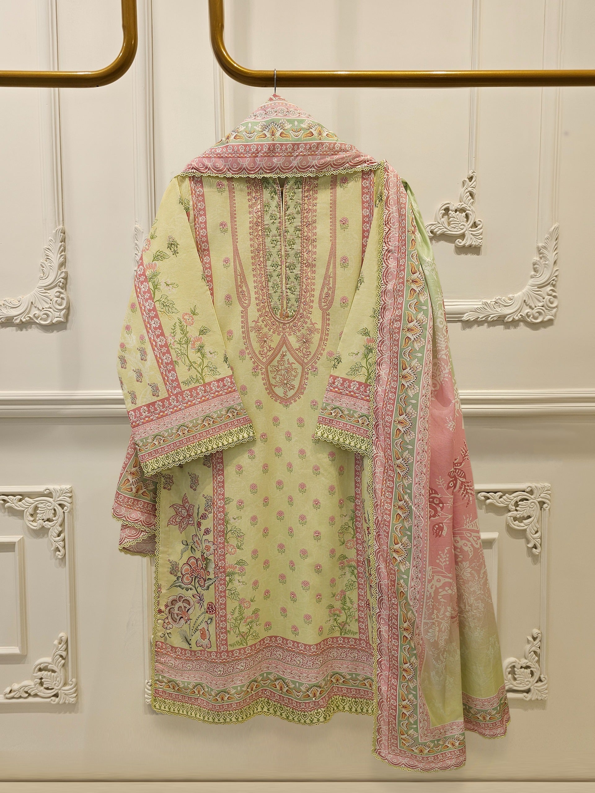 2-Piece Digital Printed Cambric Suit S114805
