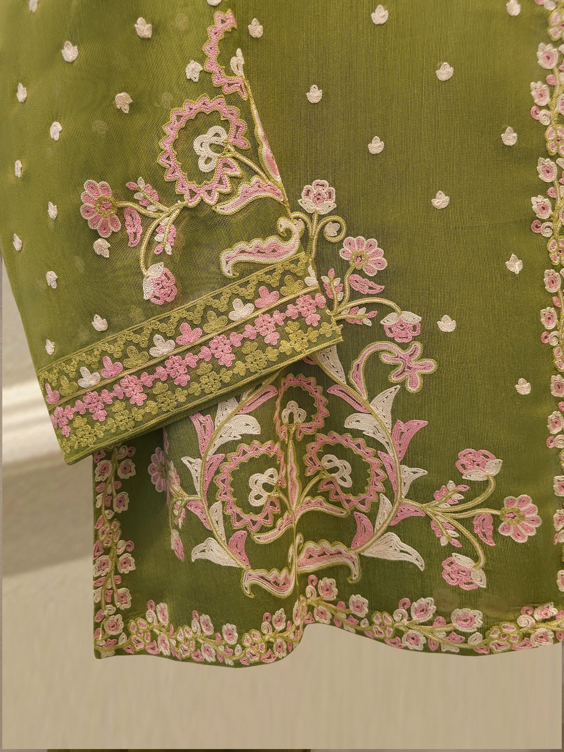 3 Piece - Pure Embroidered Cotton Net Suit S114765