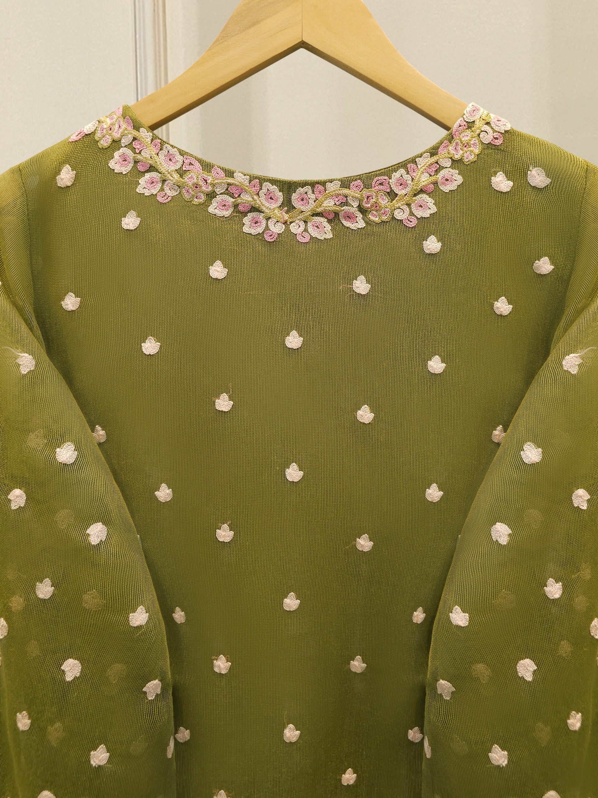 3 Piece - Pure Embroidered Cotton Net Suit S114765