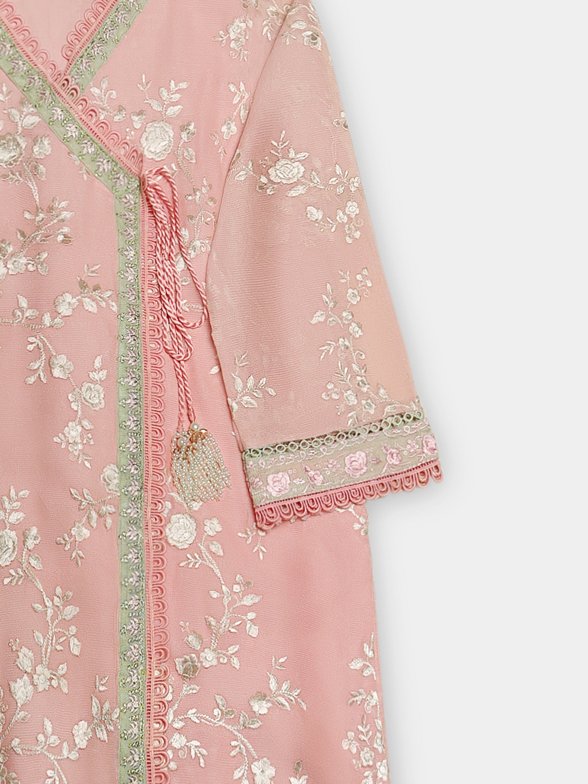 (Kids) 2 Piece -Embroidered Pure Cotton Net Suit KD-102