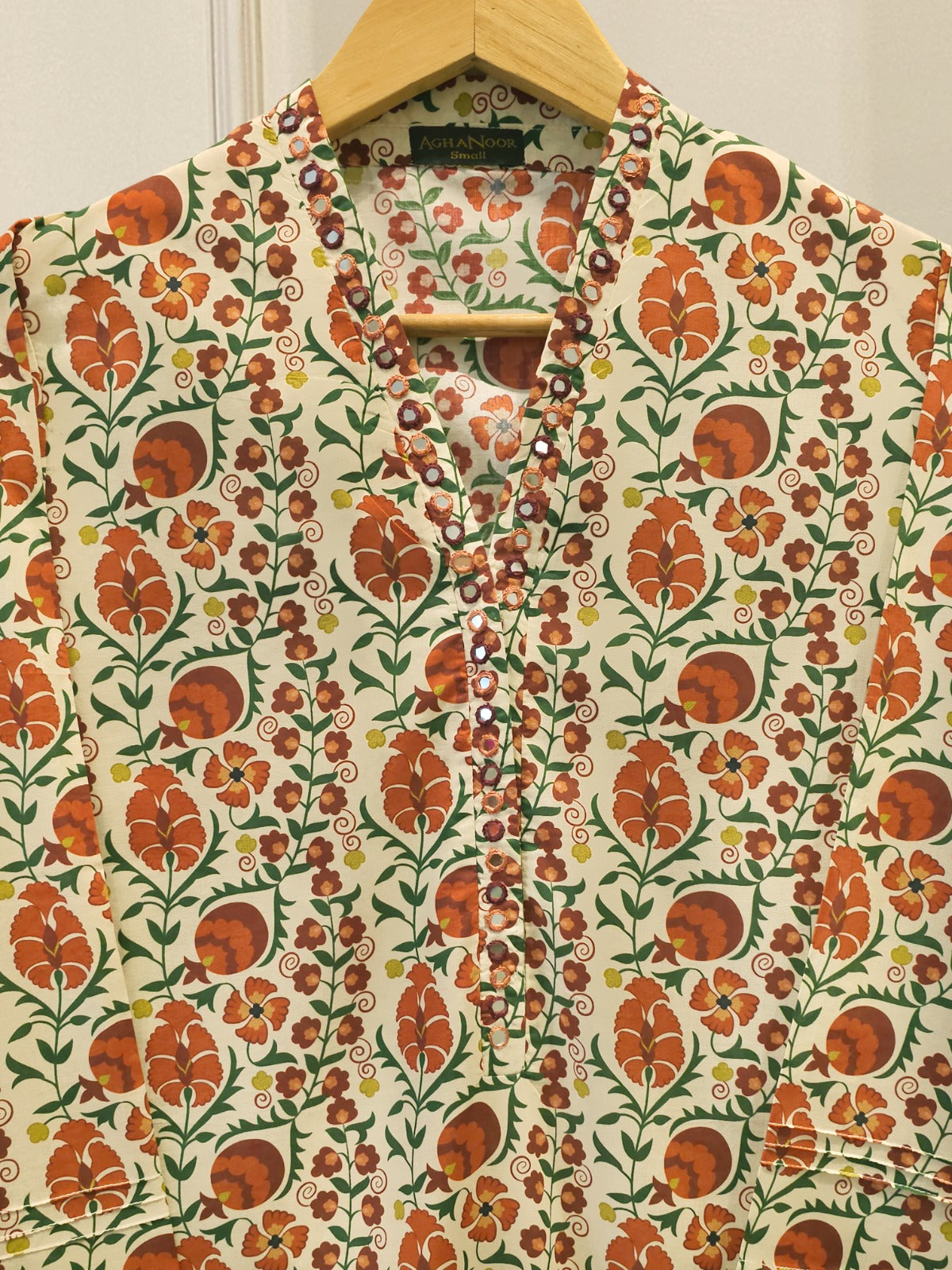 Elegant Digital Printed Cambric Shirt S114242