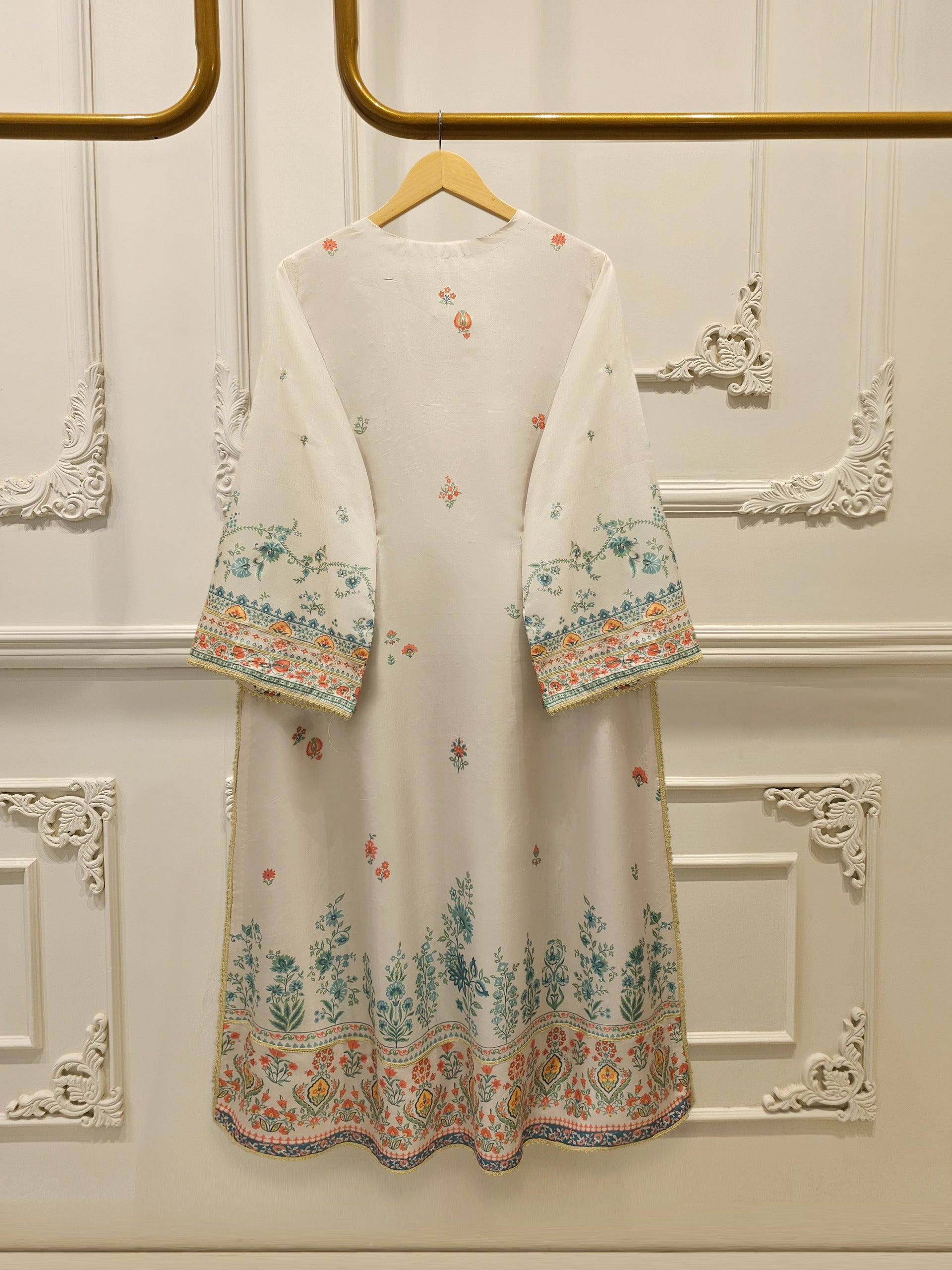 3-Piece Pure Digital Printed Silk Suit – Luxury Elegant Women's Formal Wear S114744
