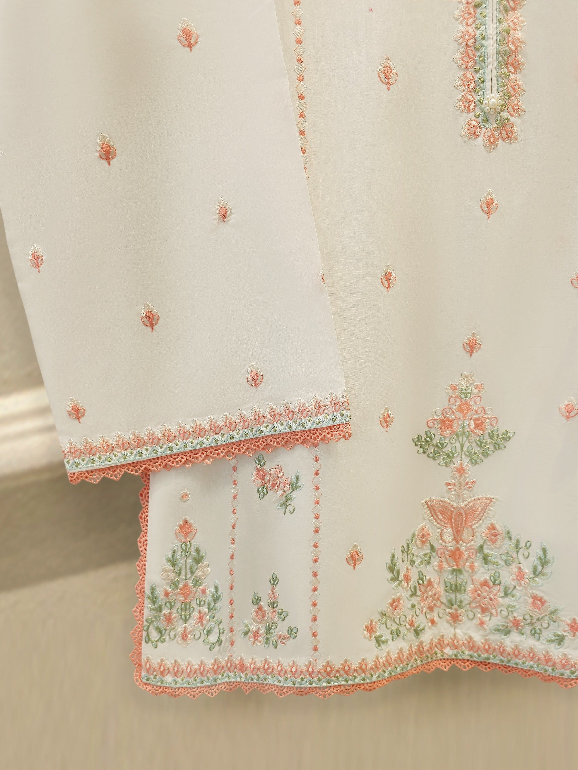 2 Piece - Embroidered Cambric Suit S114944