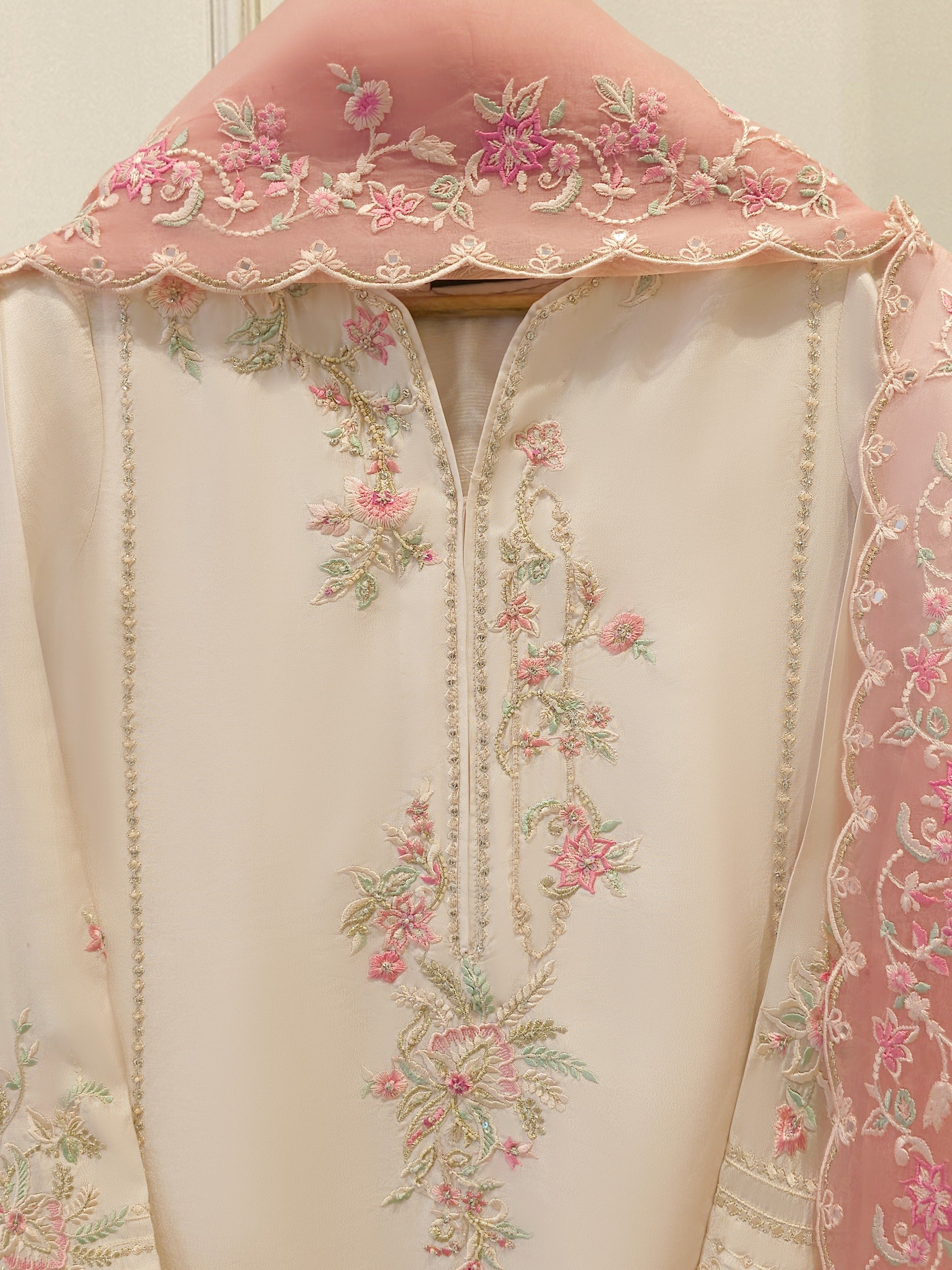 3 Piece- Pure Shisha Silk Embroidered Suit S114948