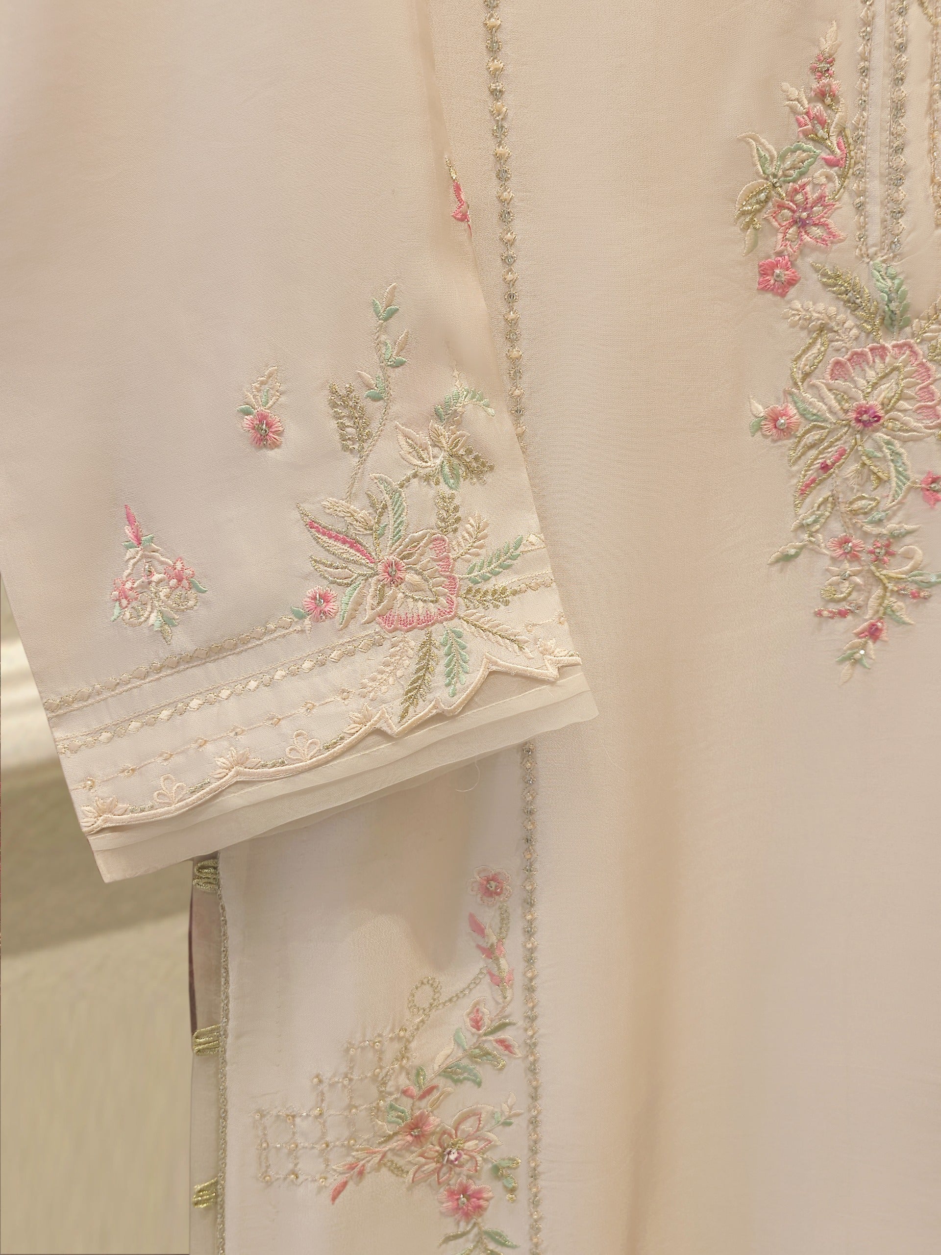 3 Piece- Pure Shisha Silk Embroidered Suit S114948