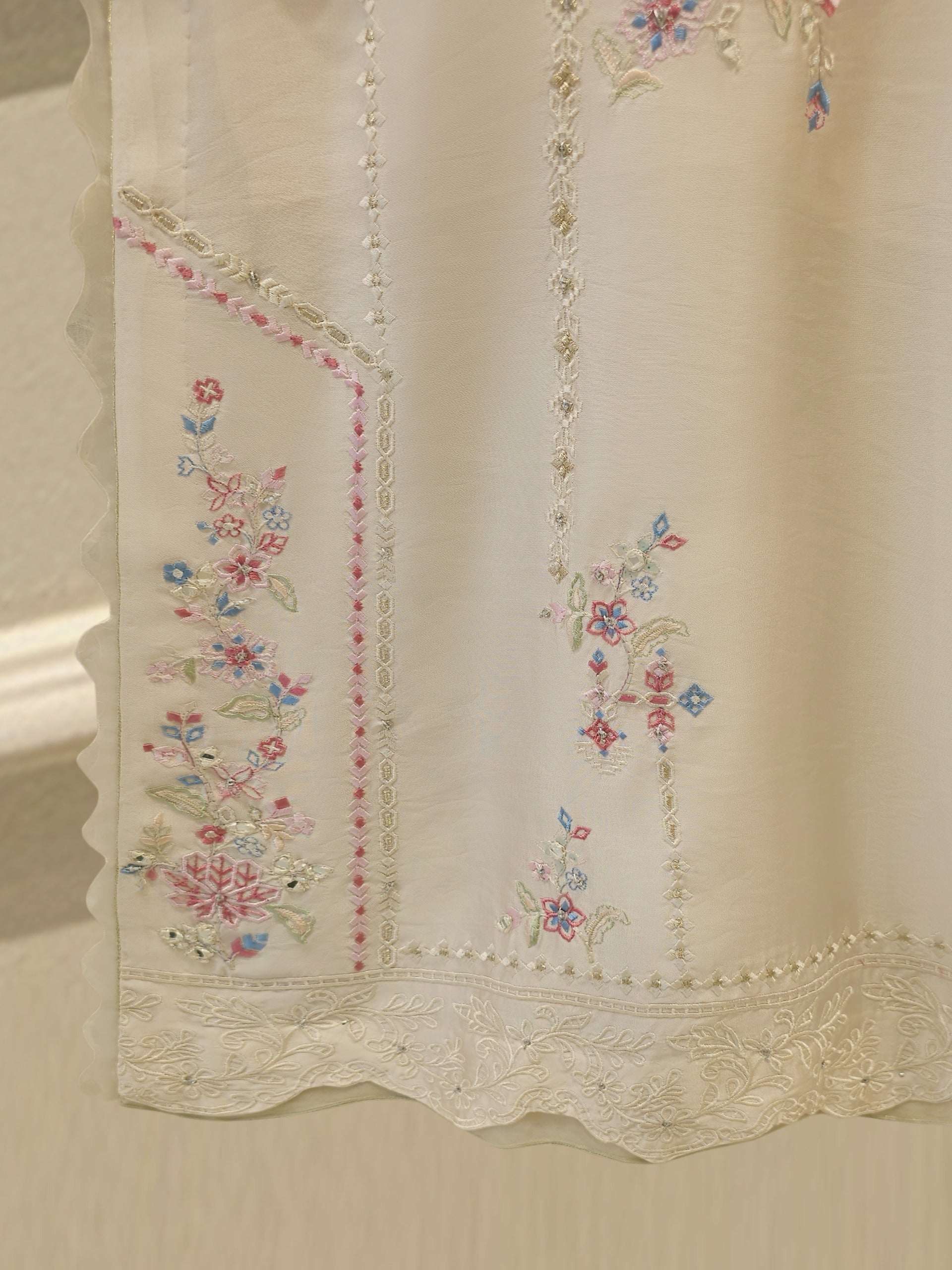 3 Piece- Pure Shisha Silk Embroidered Suit S114942