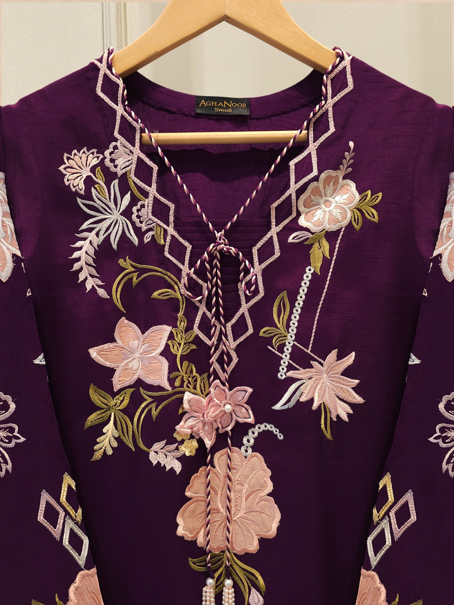 2 Piece - Pure Embroidered Korean Silk Suit S114920