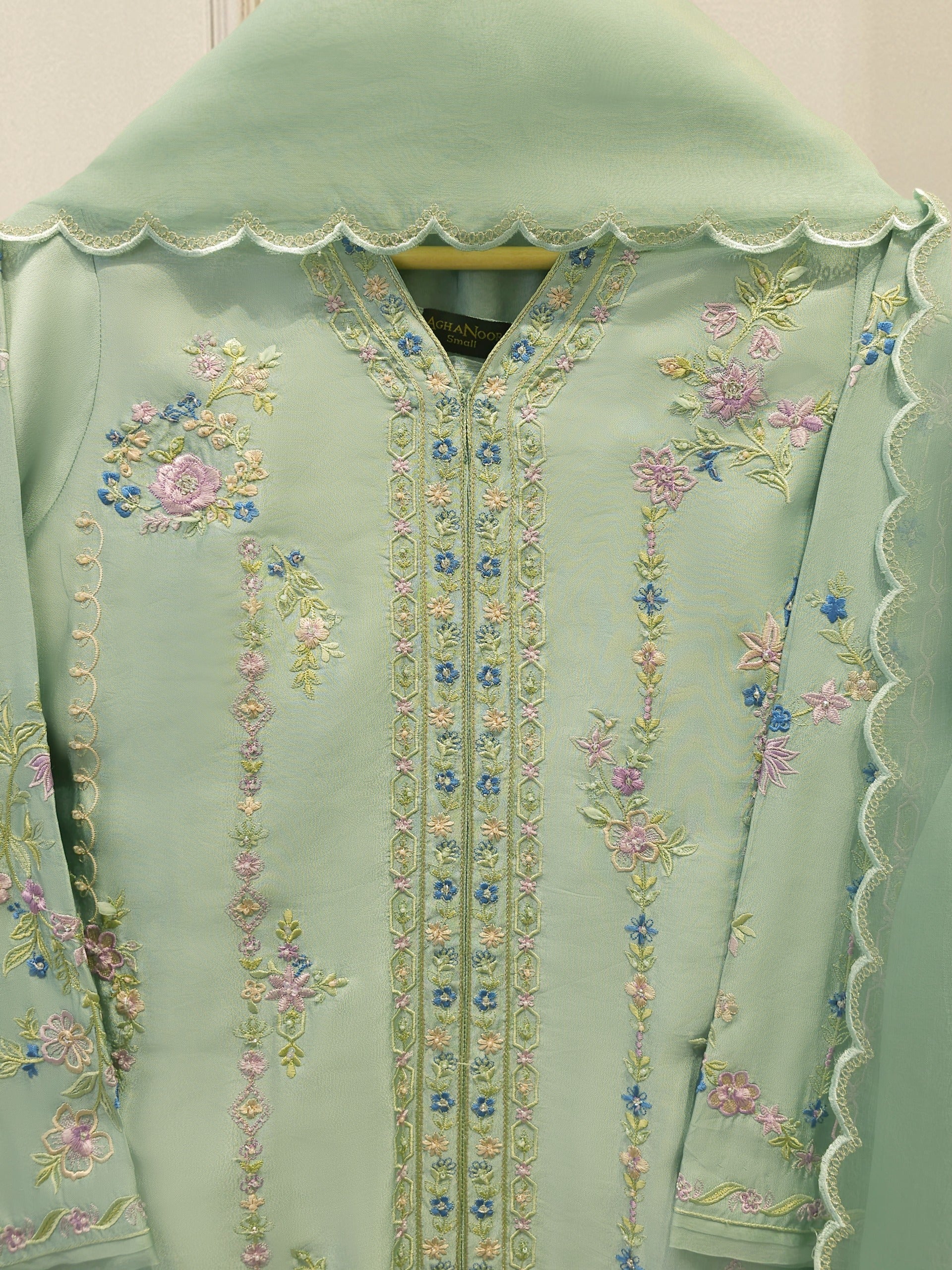 3 Piece- Pure Shisha Silk Embroidered Suit S114923