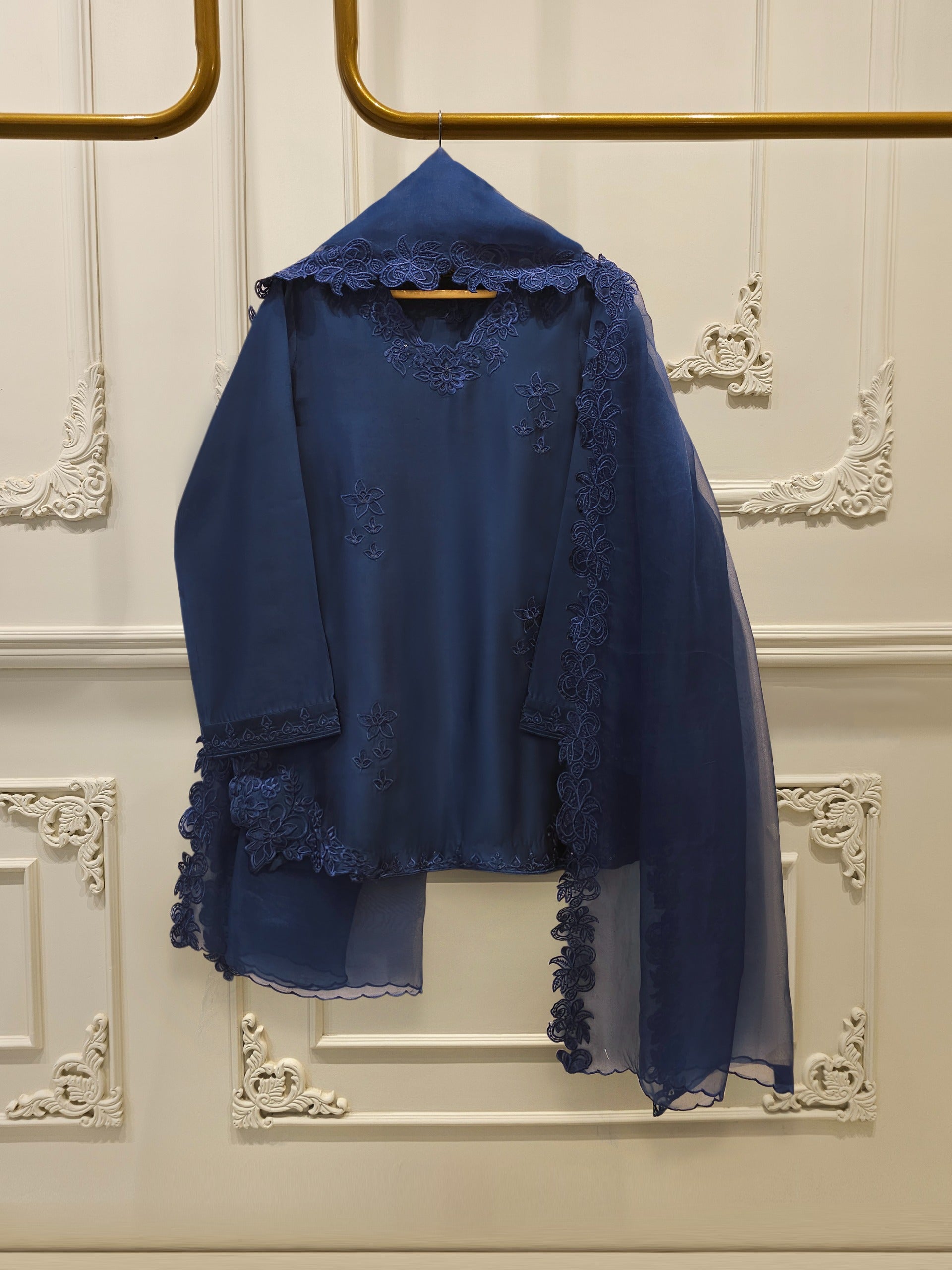 3 Piece- Pure Shisha Silk Embroidered Suit S114947