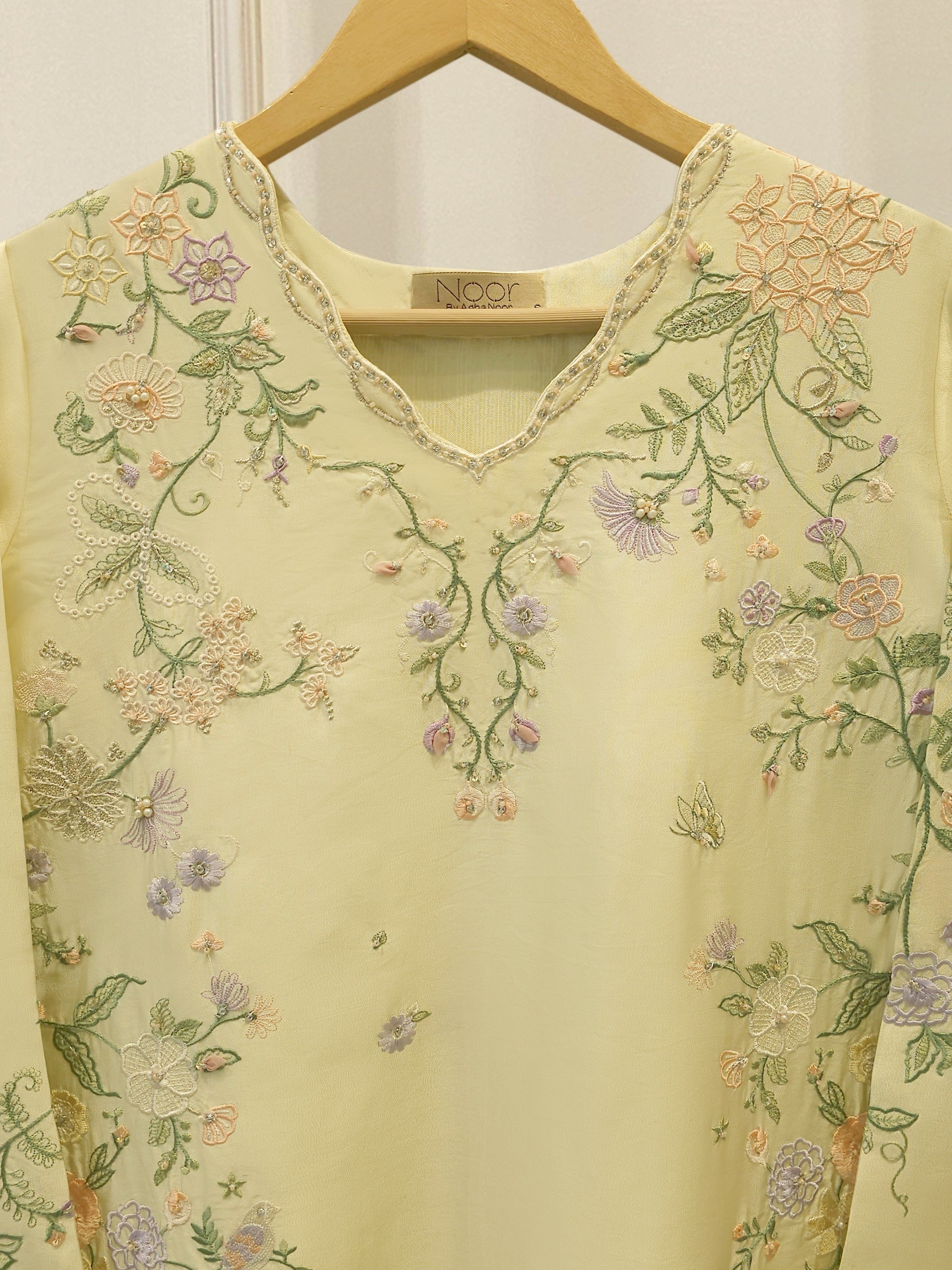 2 Piece - Embroidered Shesha Silk suit WS00388