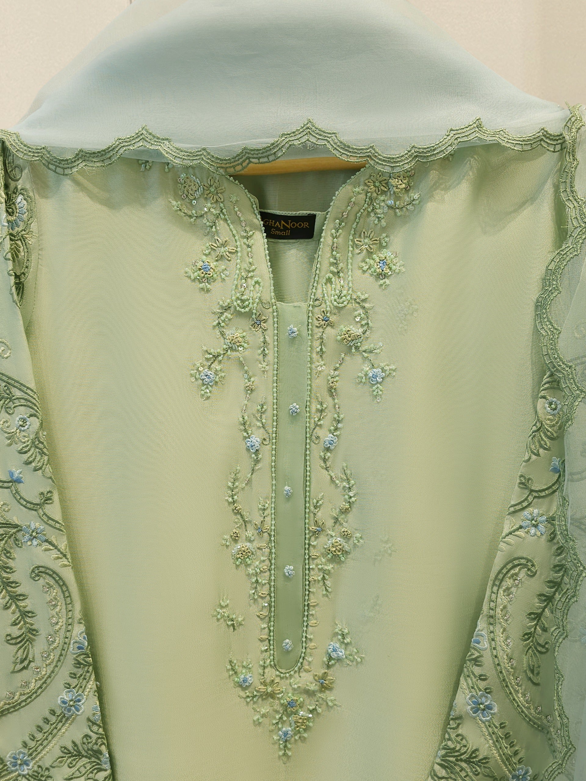 3 Piece- Pure Shisha Silk Embroidered Suit S115038