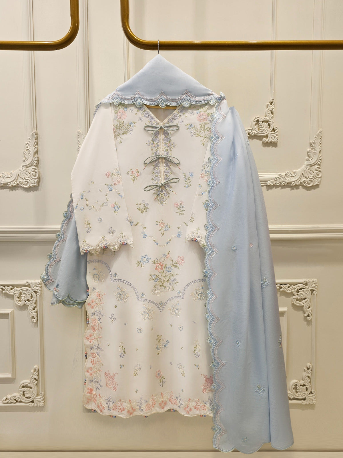 2 Piece - Embroidered Cambric Suit S115146